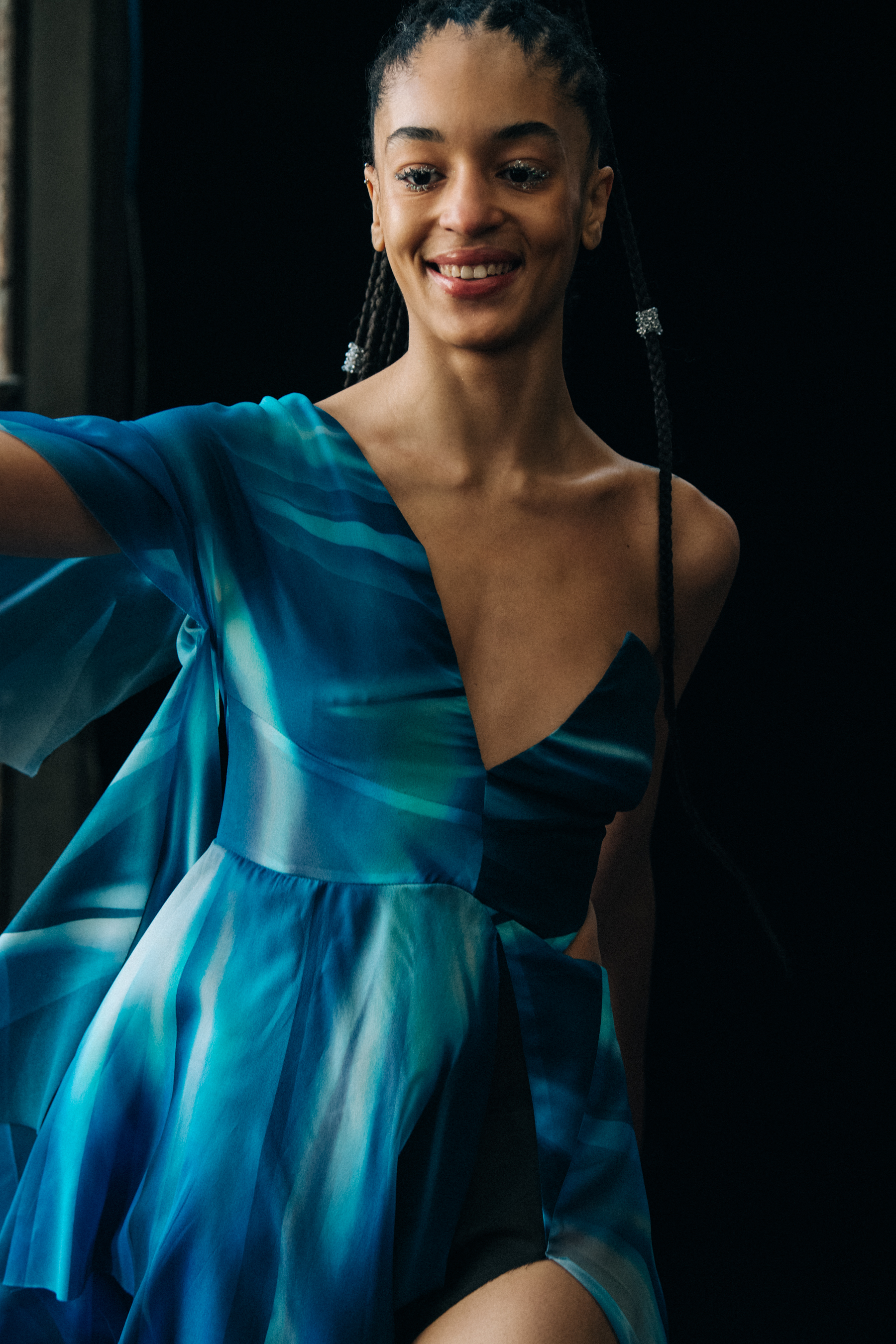 Indira Scott backstage at Byblos