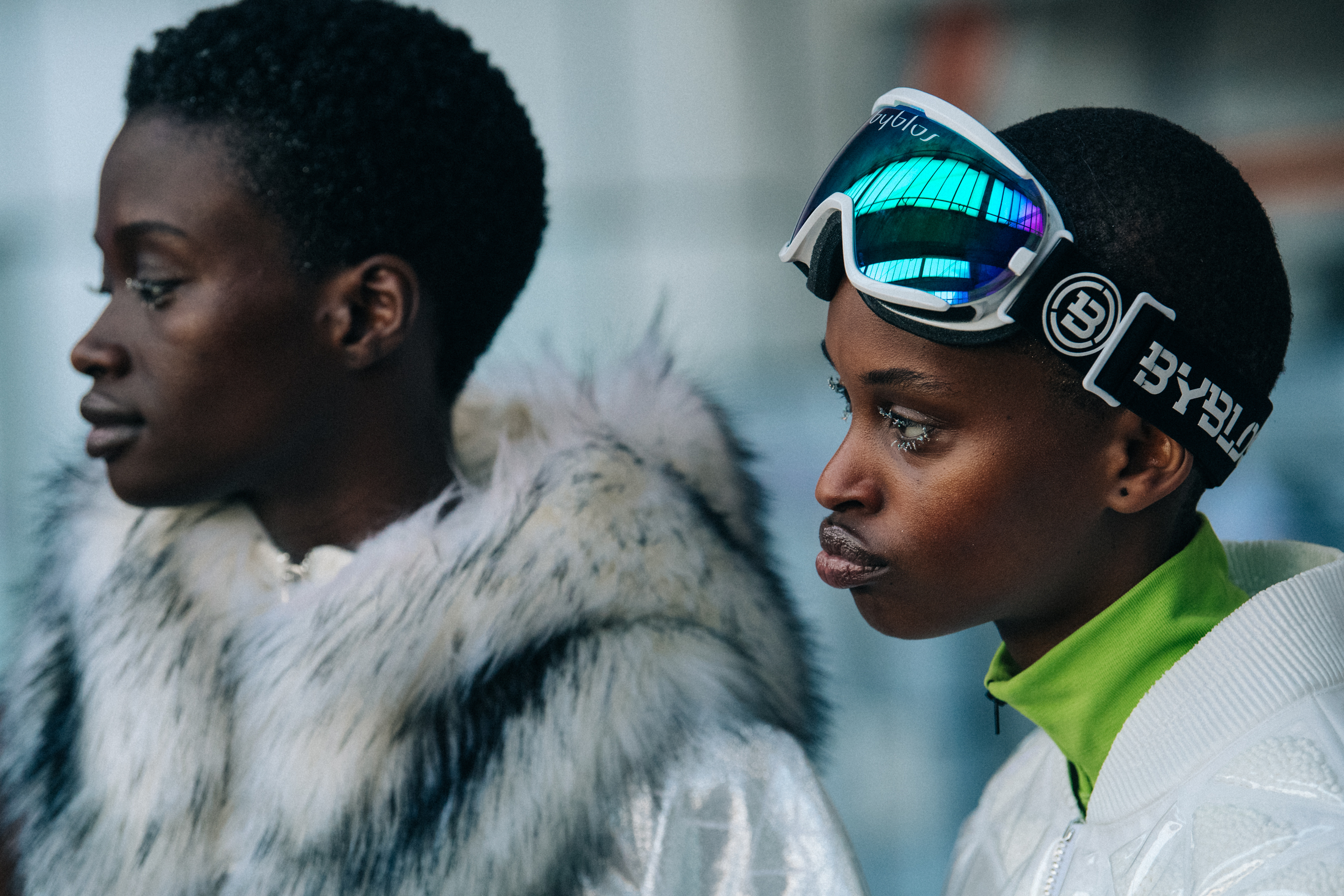 Fatou Jobe backstage at Byblos