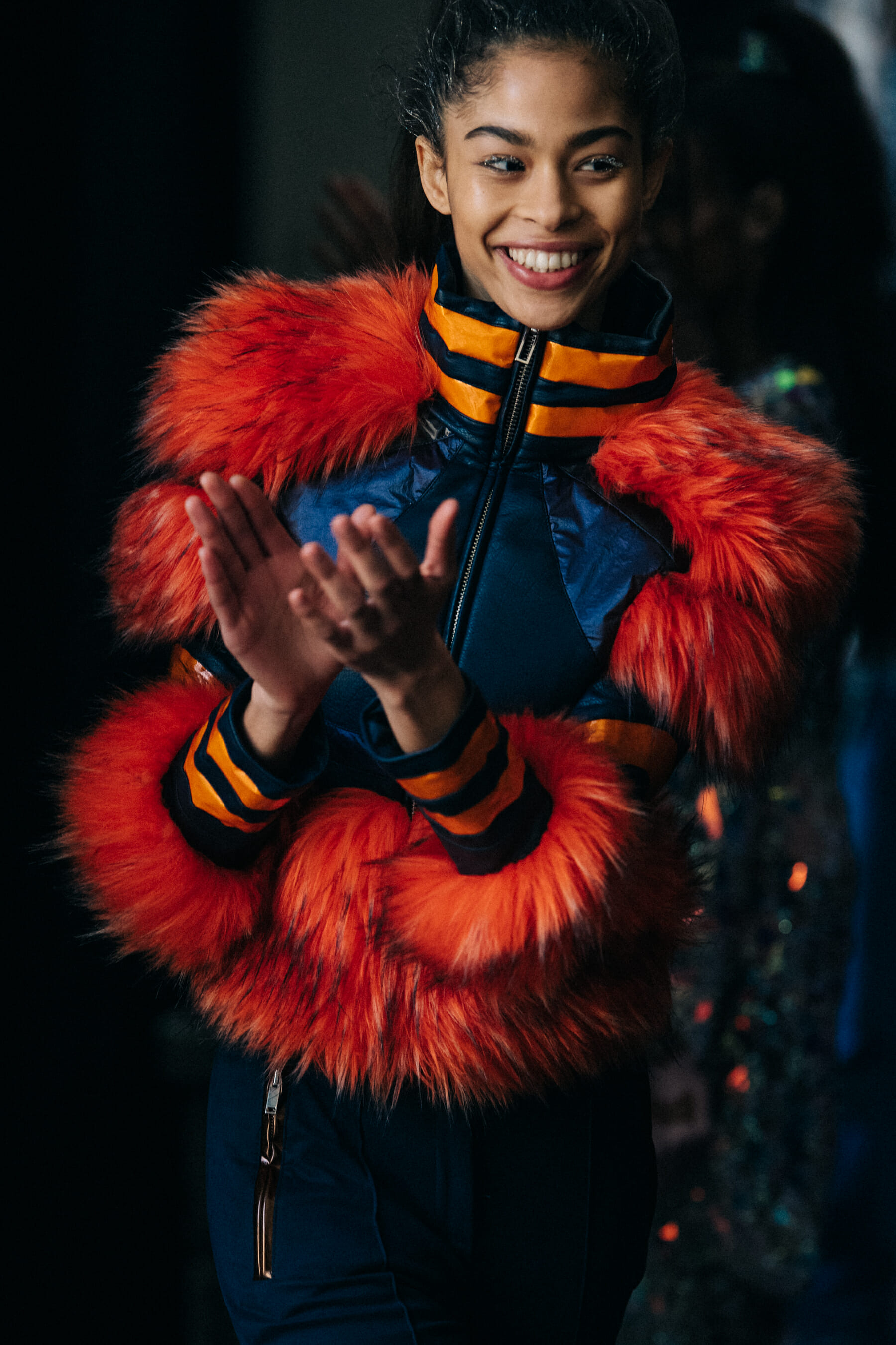 Zoe Thaets backstage at Byblos