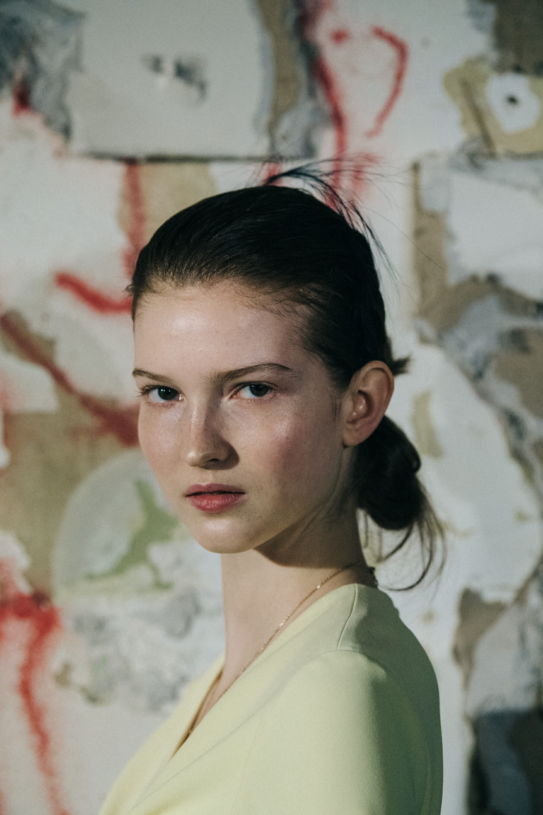 Polina Ivochkina backstage at Dion Lee