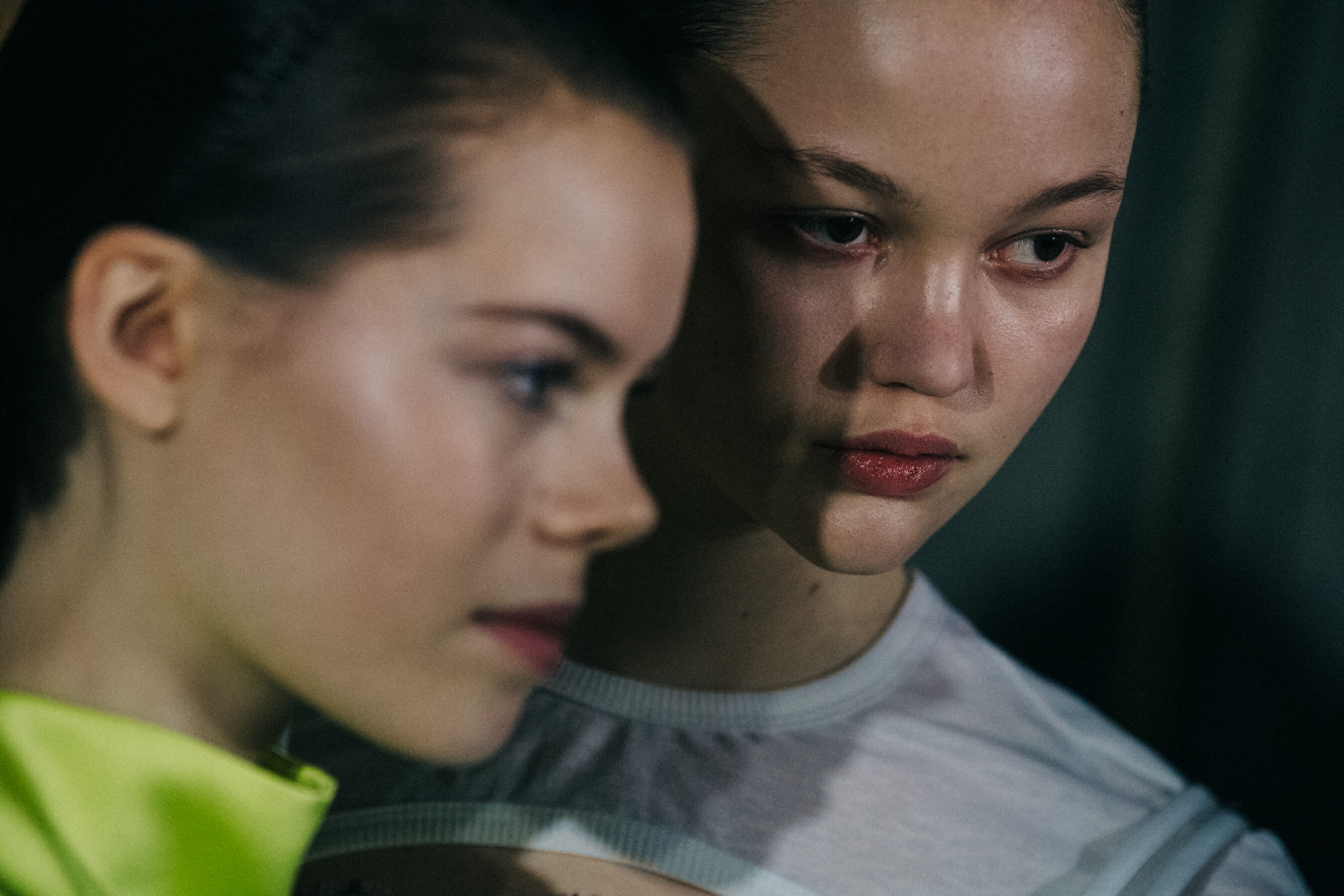 Nina Gulien backstage at Dion Lee