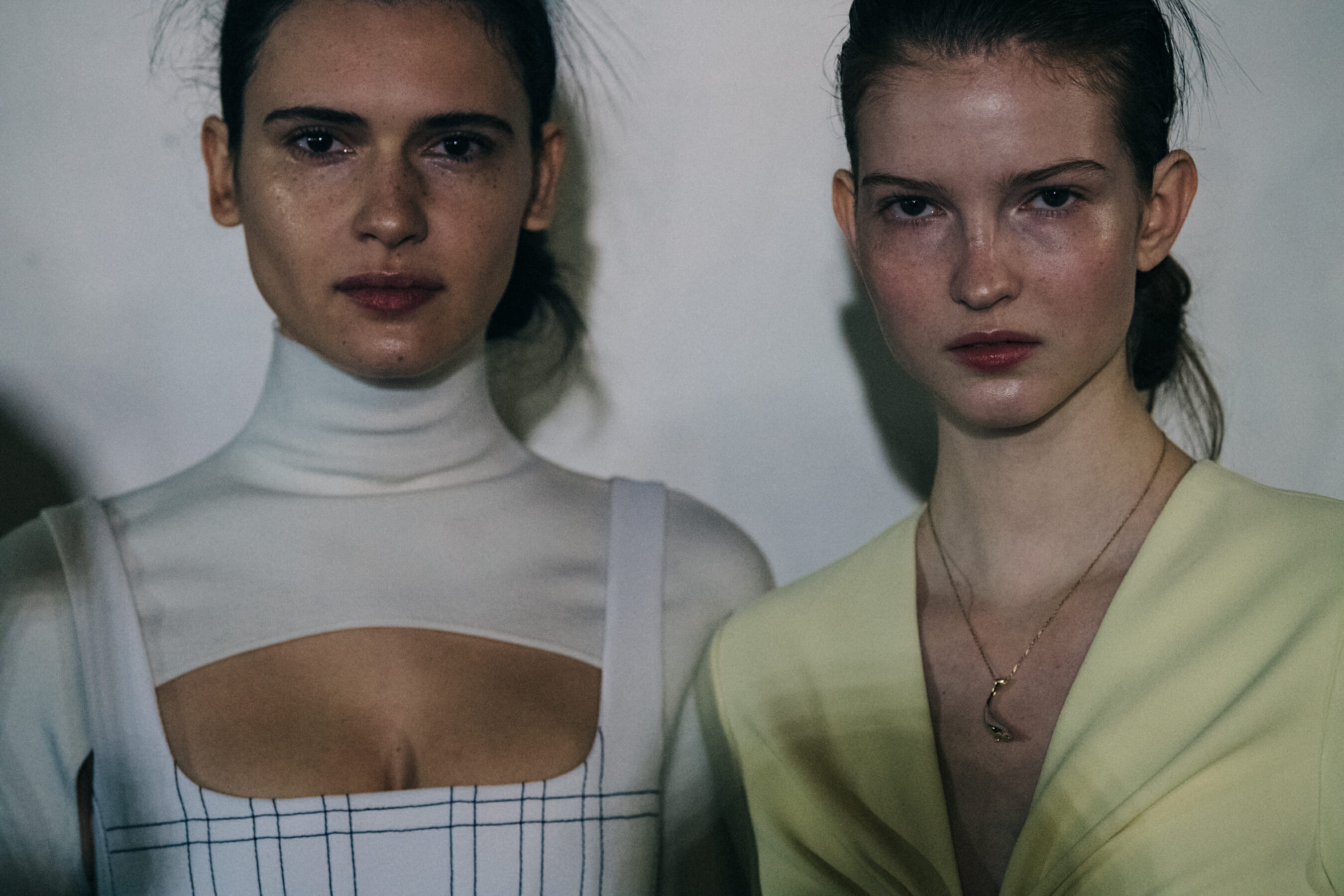 Polina Ivochkina backstage at Dion Lee
