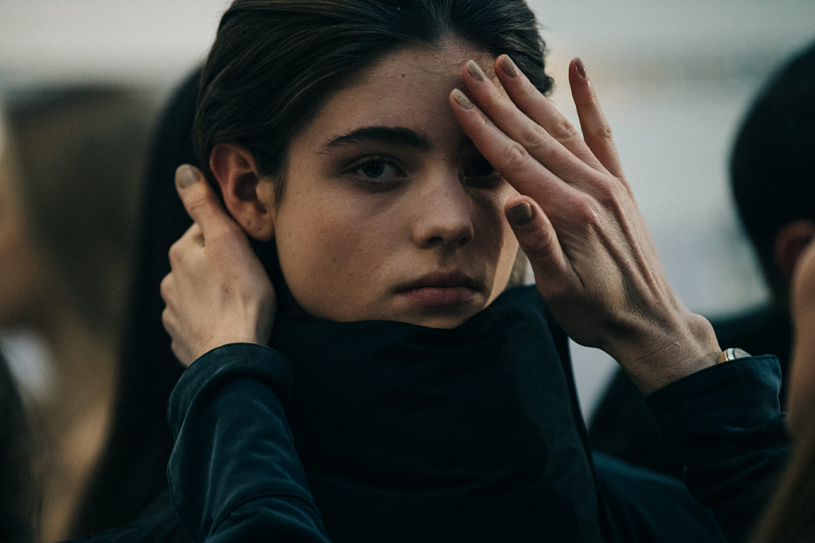 Sarah Louise Runge backstage at Heliot Emil
