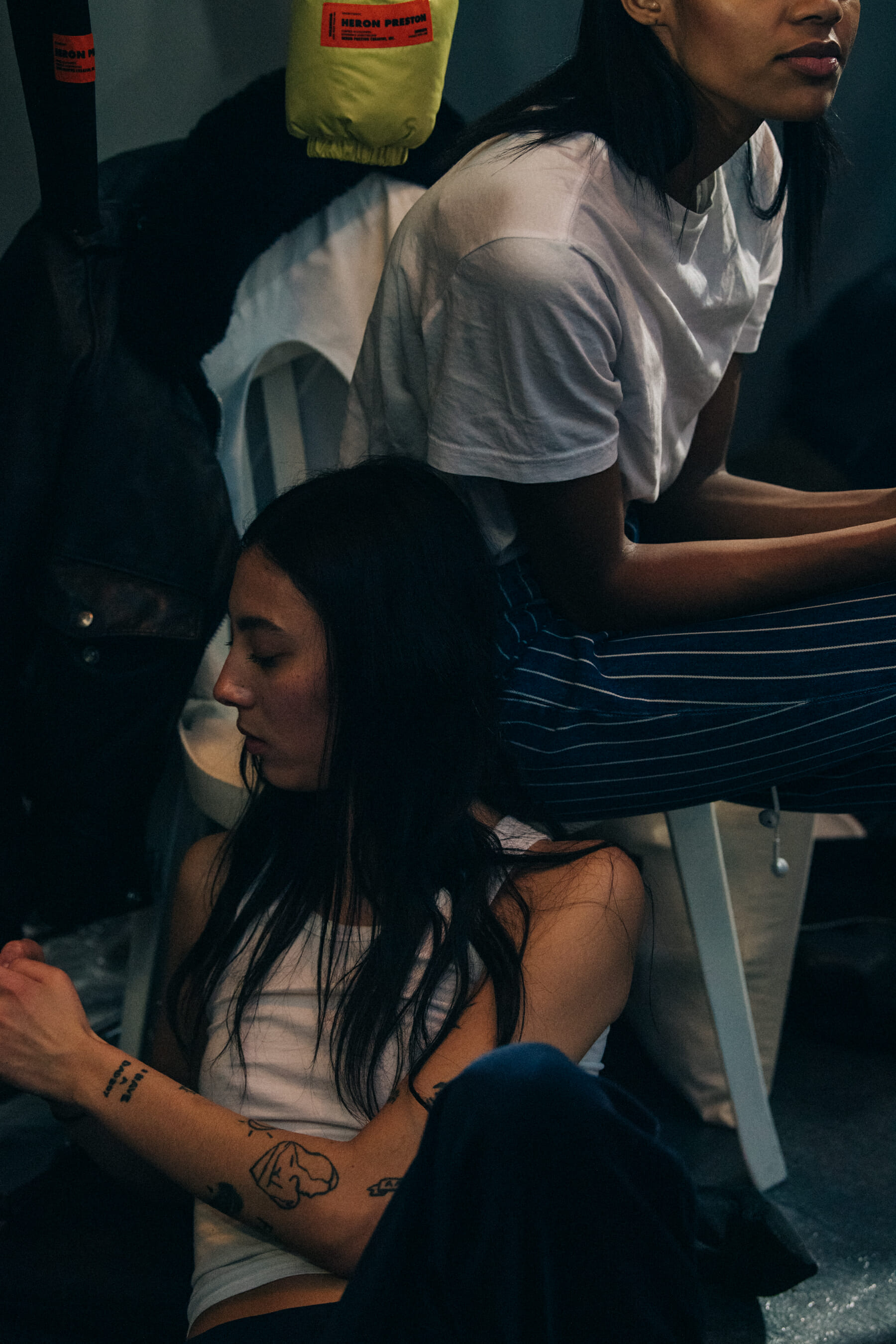 Gaïa Orgeas backstage at Heron Preston
