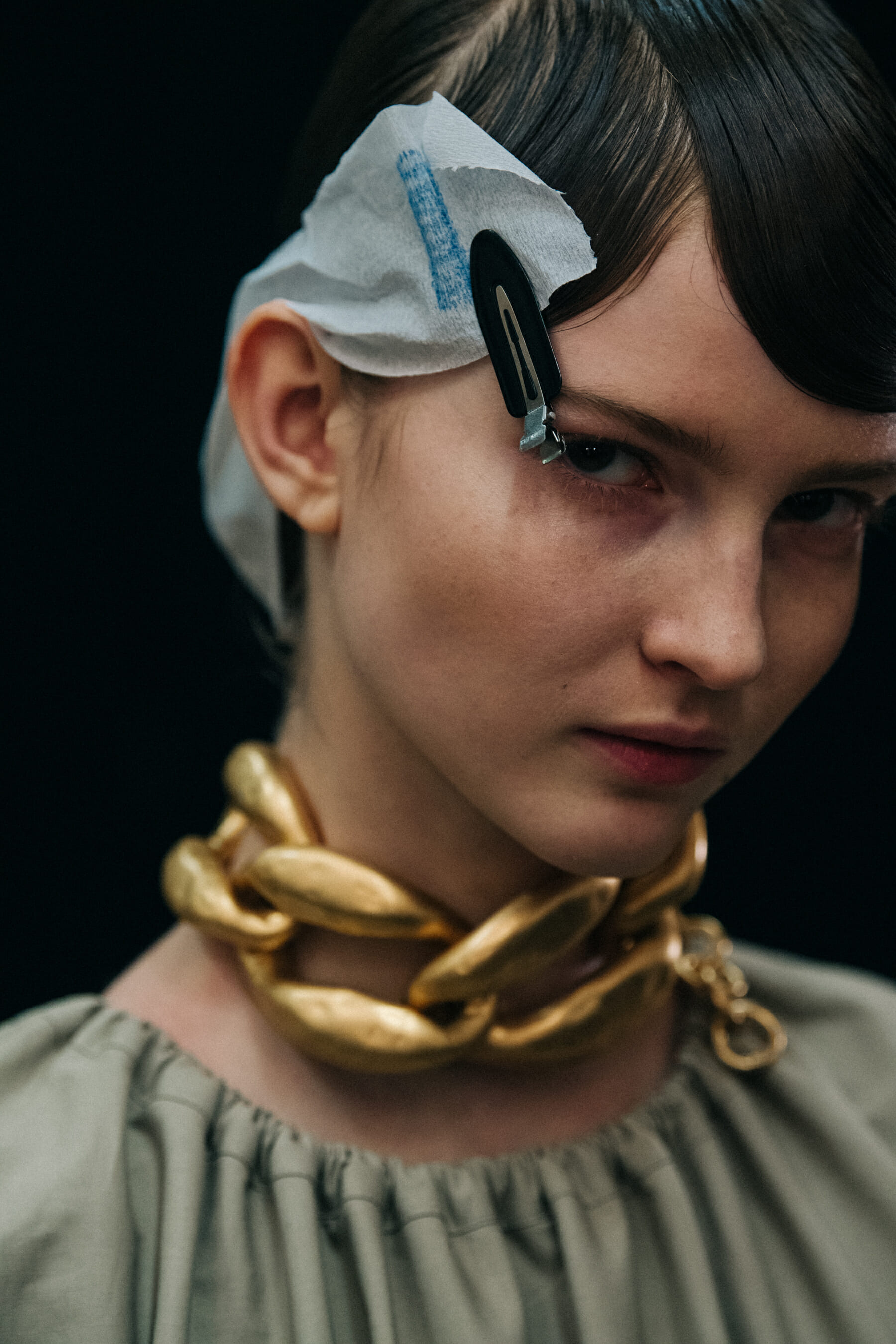 Polina Ivochkina backstage at JW Anderson