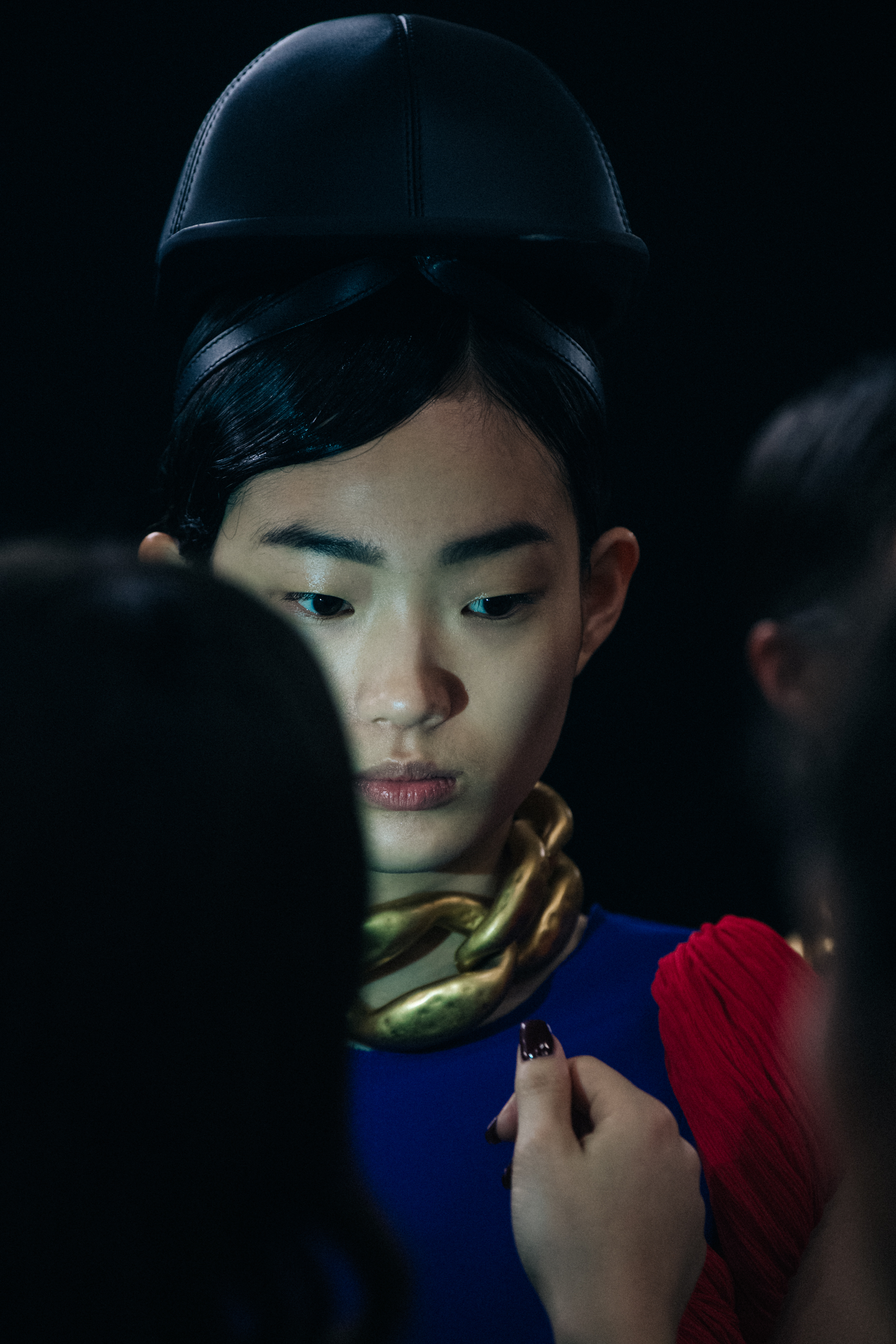 Hyun Ji Shin backstage at JW Anderson