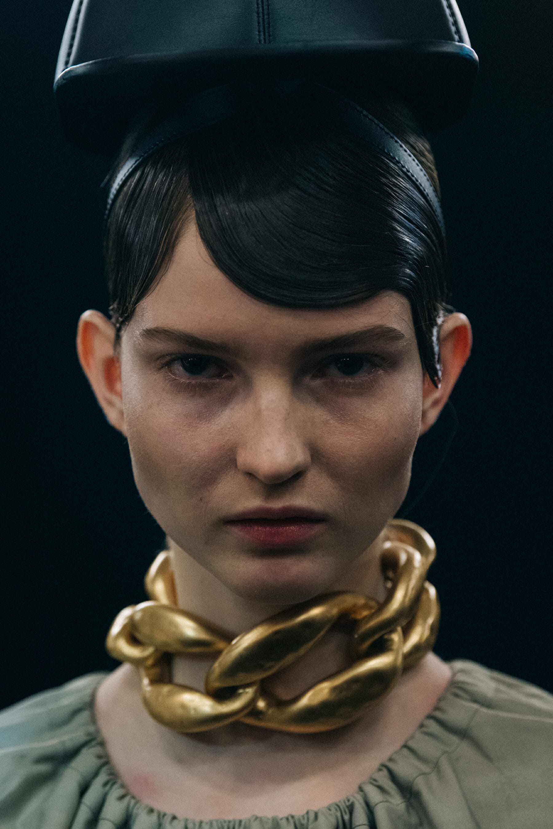 Polina Ivochkina backstage at JW Anderson