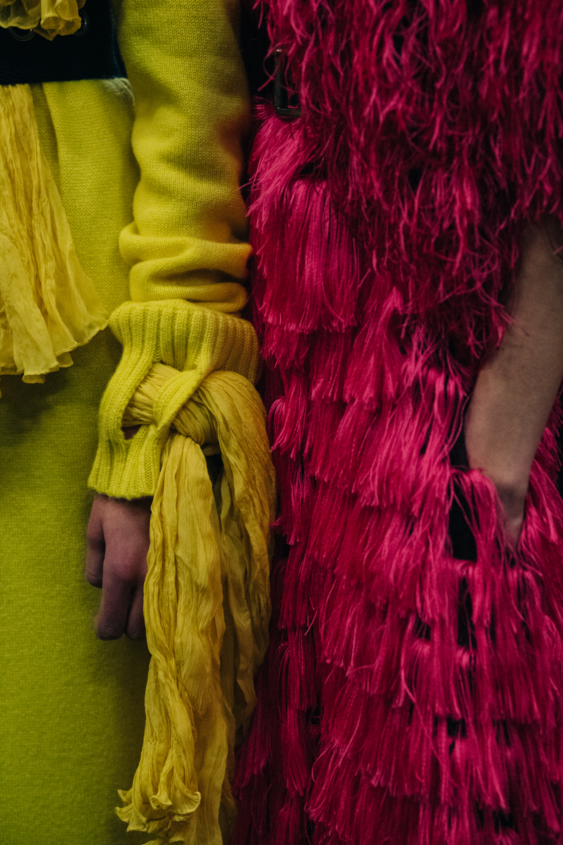 Bente Oort backstage at JW Anderson