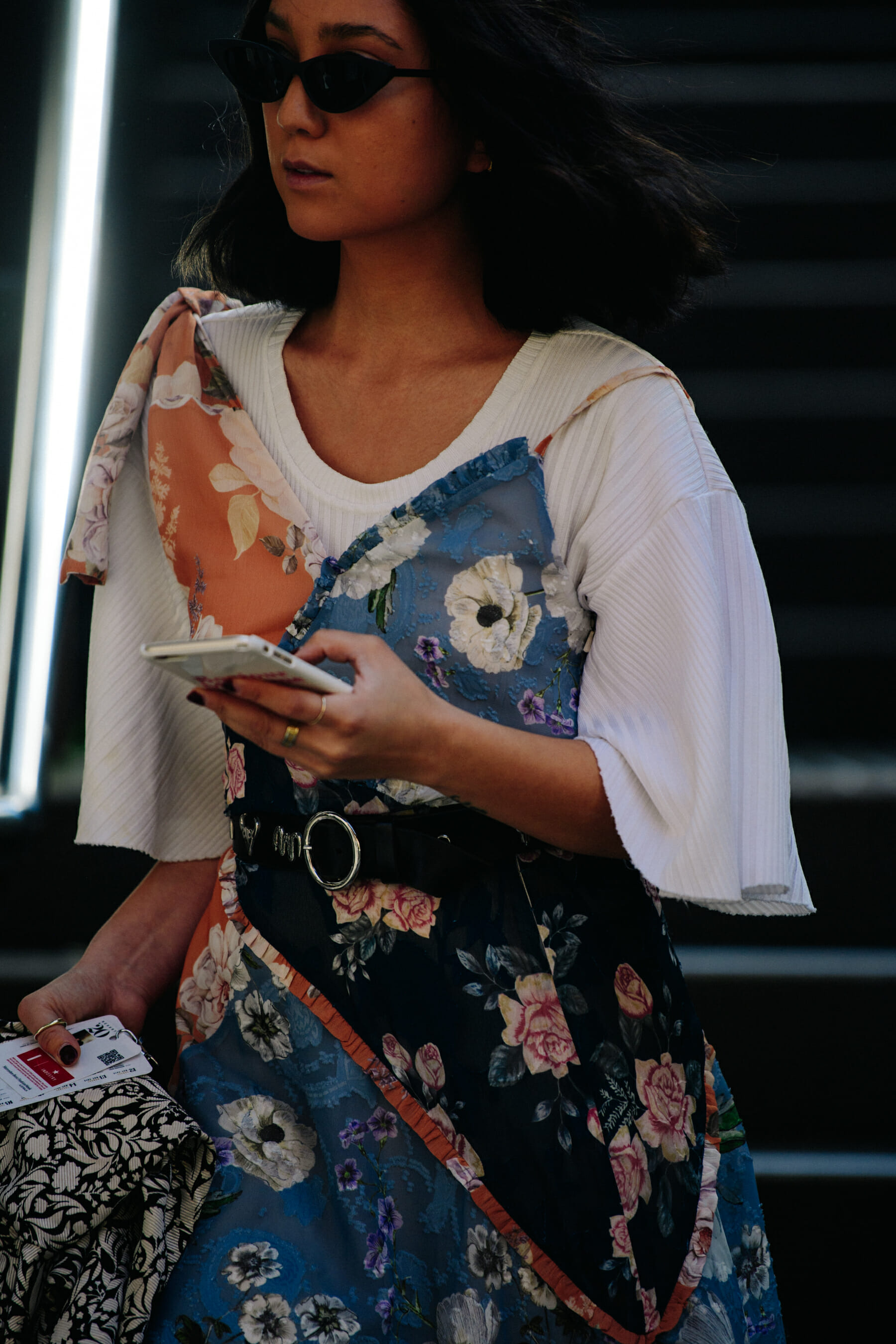 Woman wearing floral dress