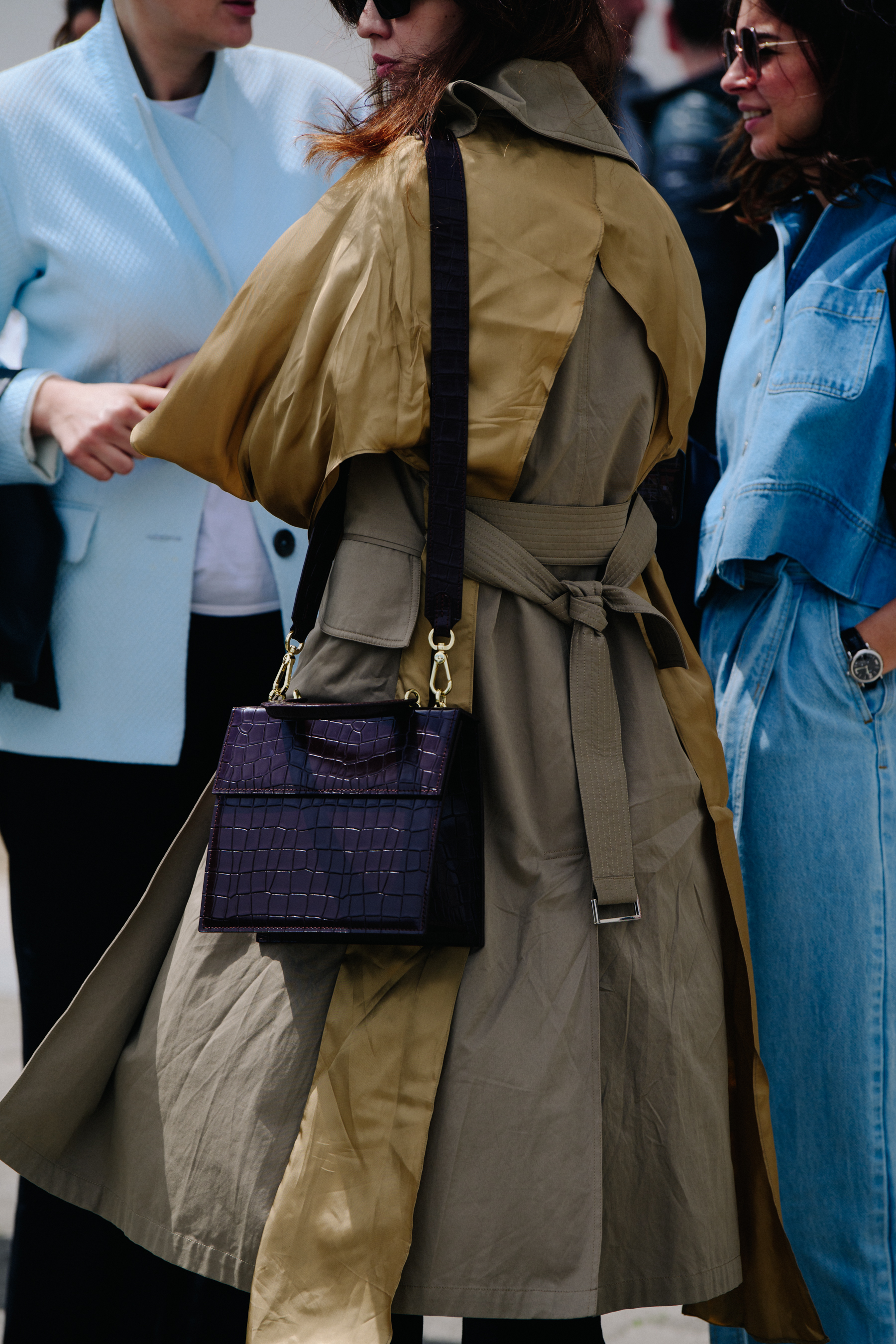 Woman wearing trench coat