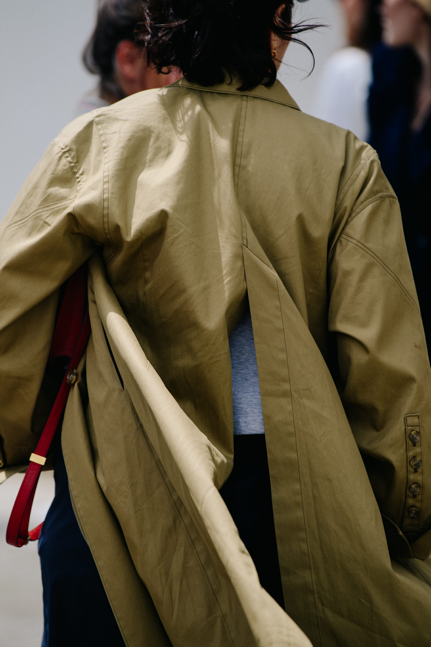 Woman wearing trench coat