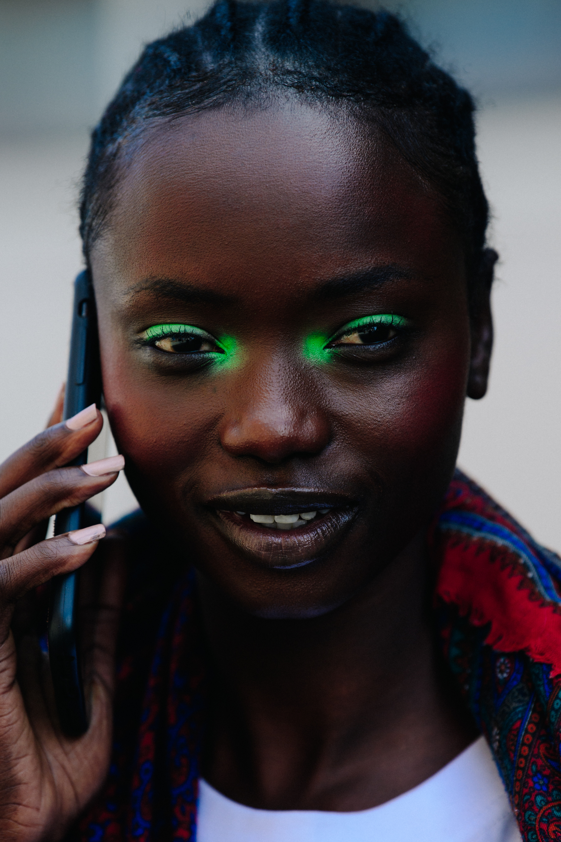 Portrait of model with braids
