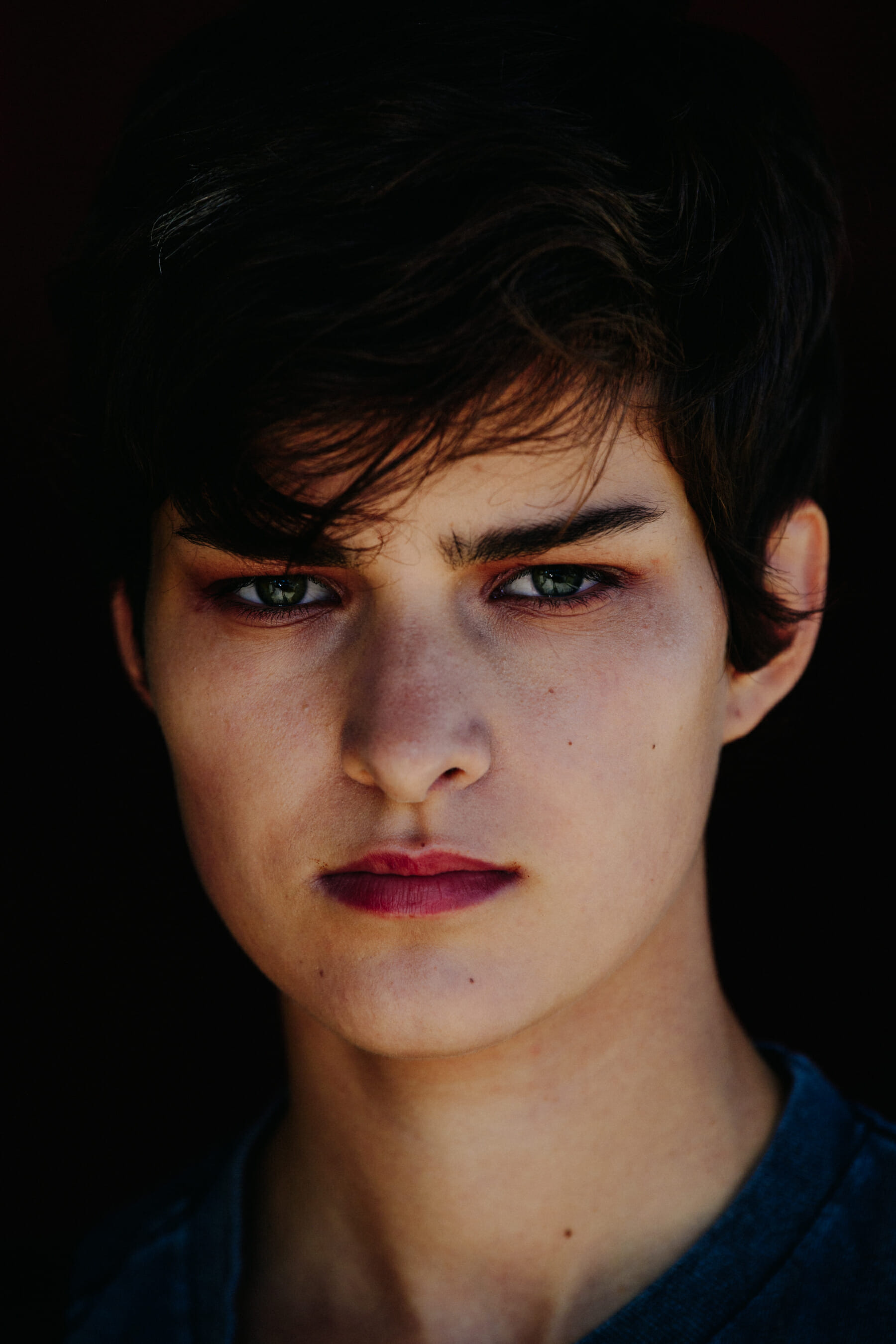 Portrait of model with green eyes