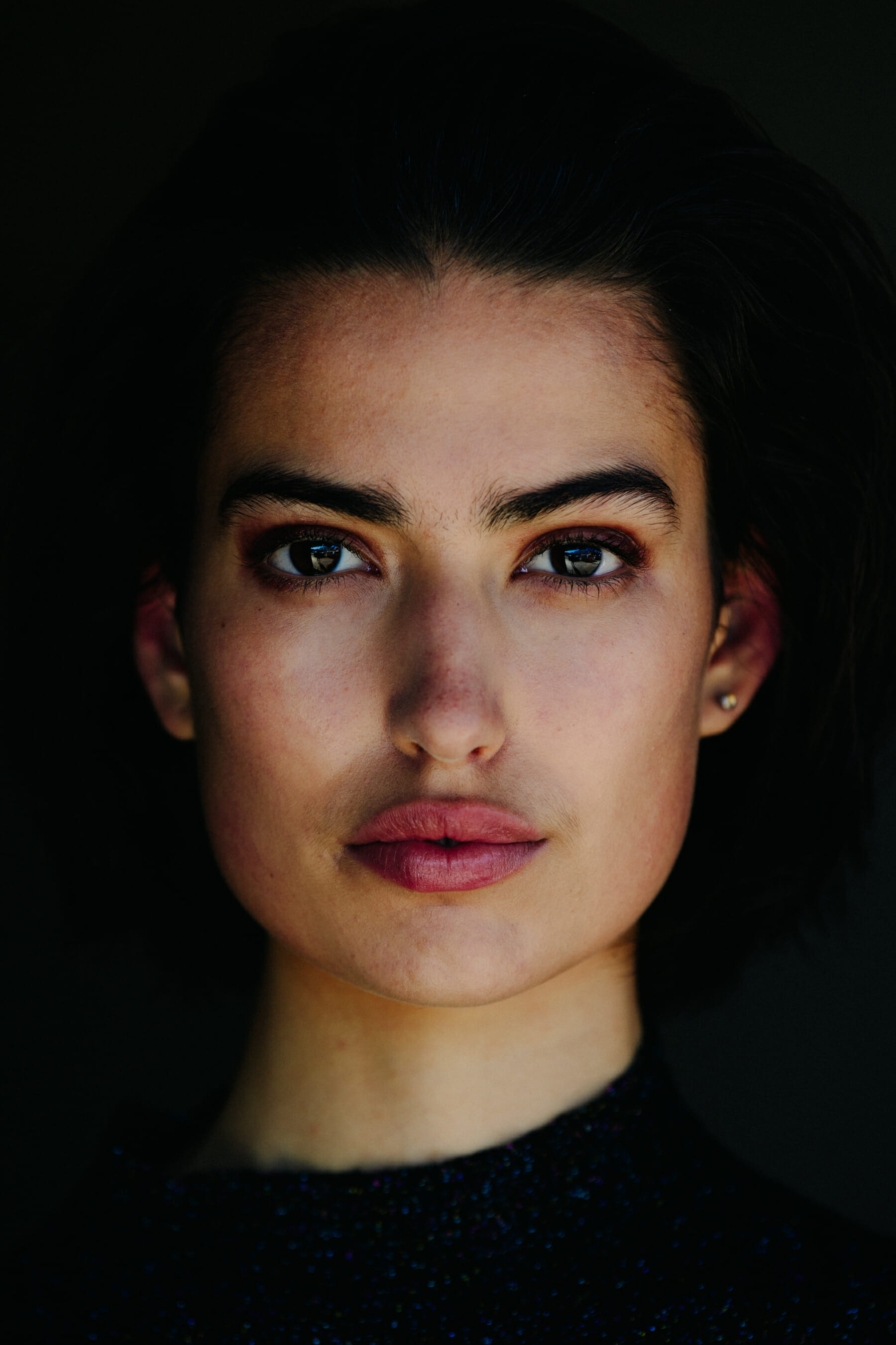 Portrait of model with brown eyes