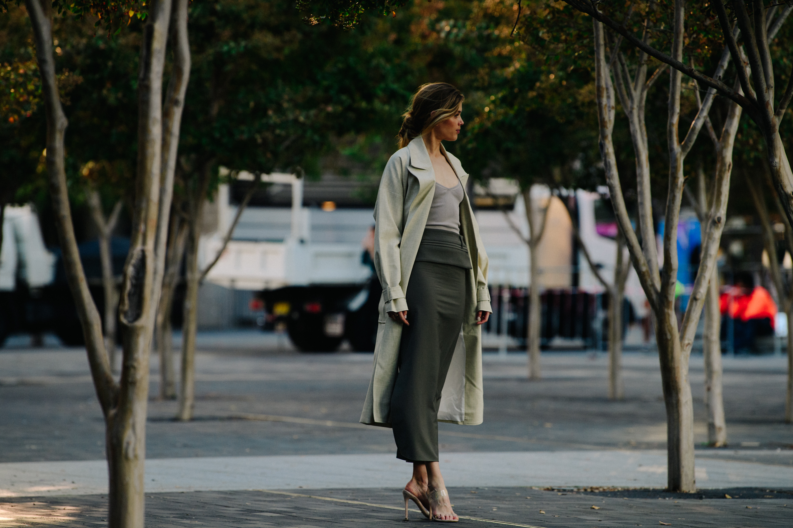 Woman wearing tonal outfit