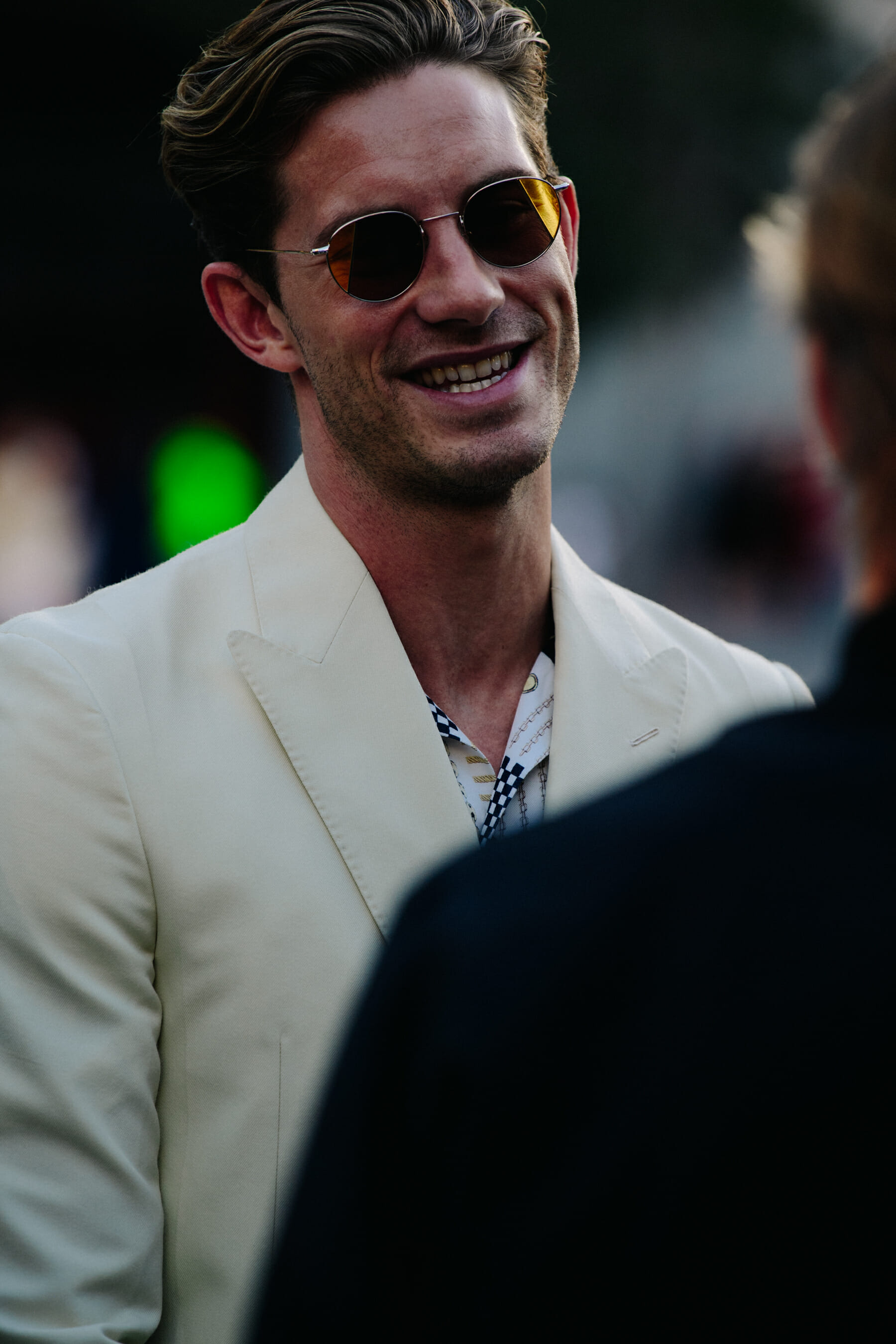 Man wearing white jacket