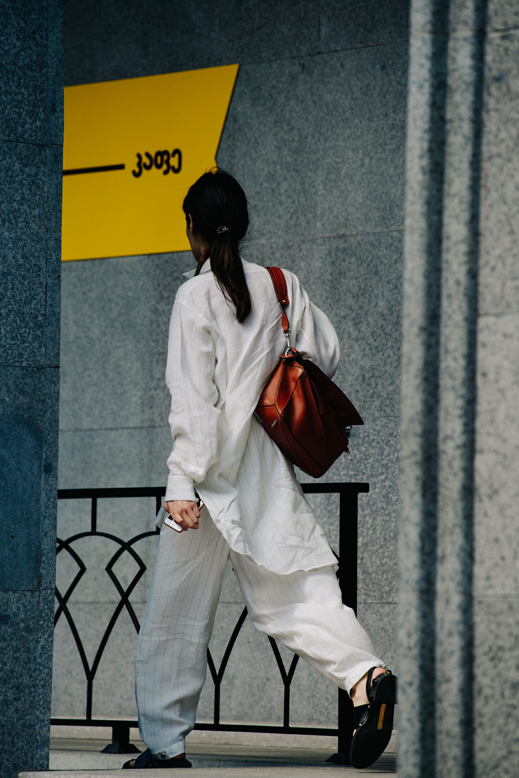 Woman wearing white outfit