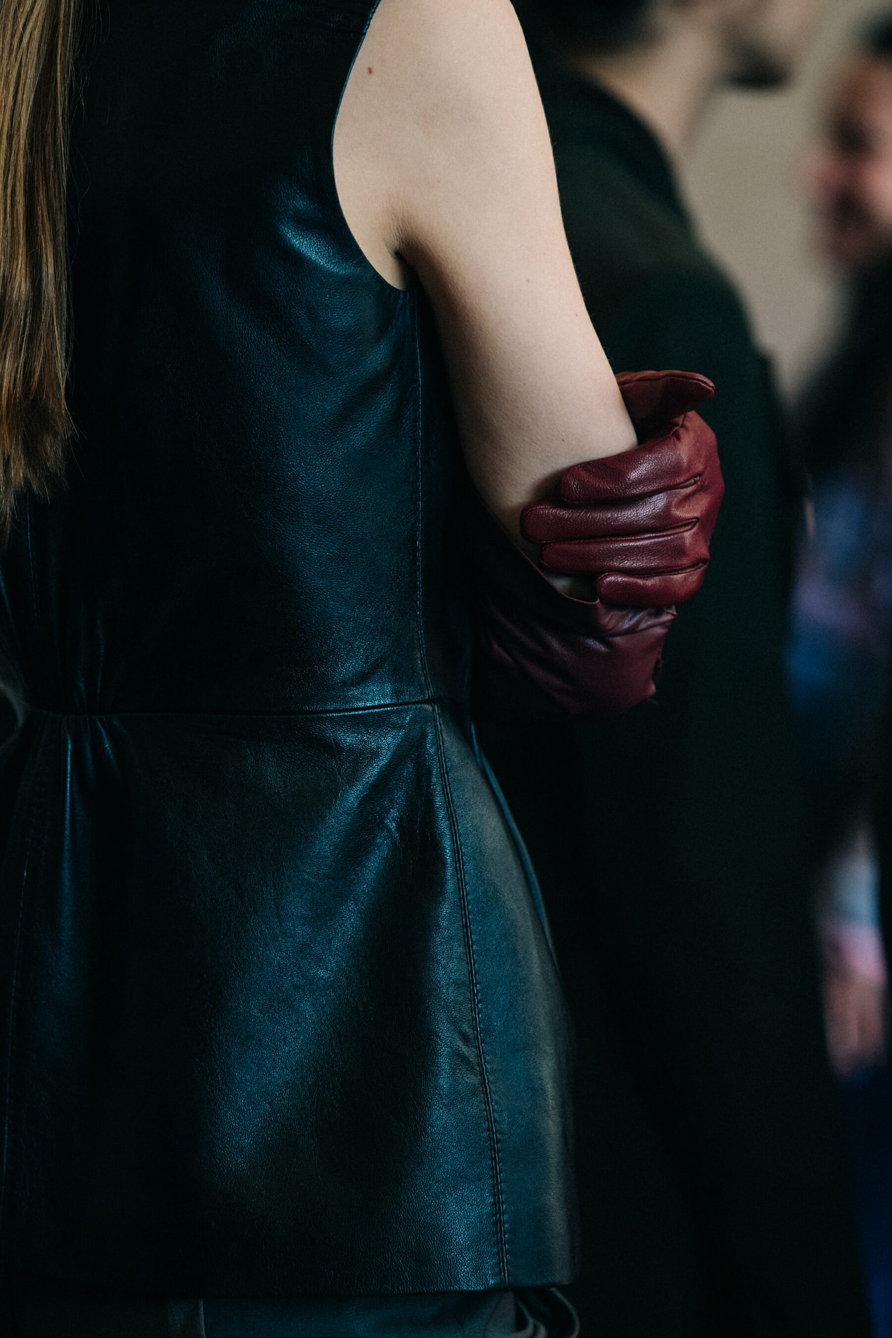 Model wearing leather outfit at Situationist