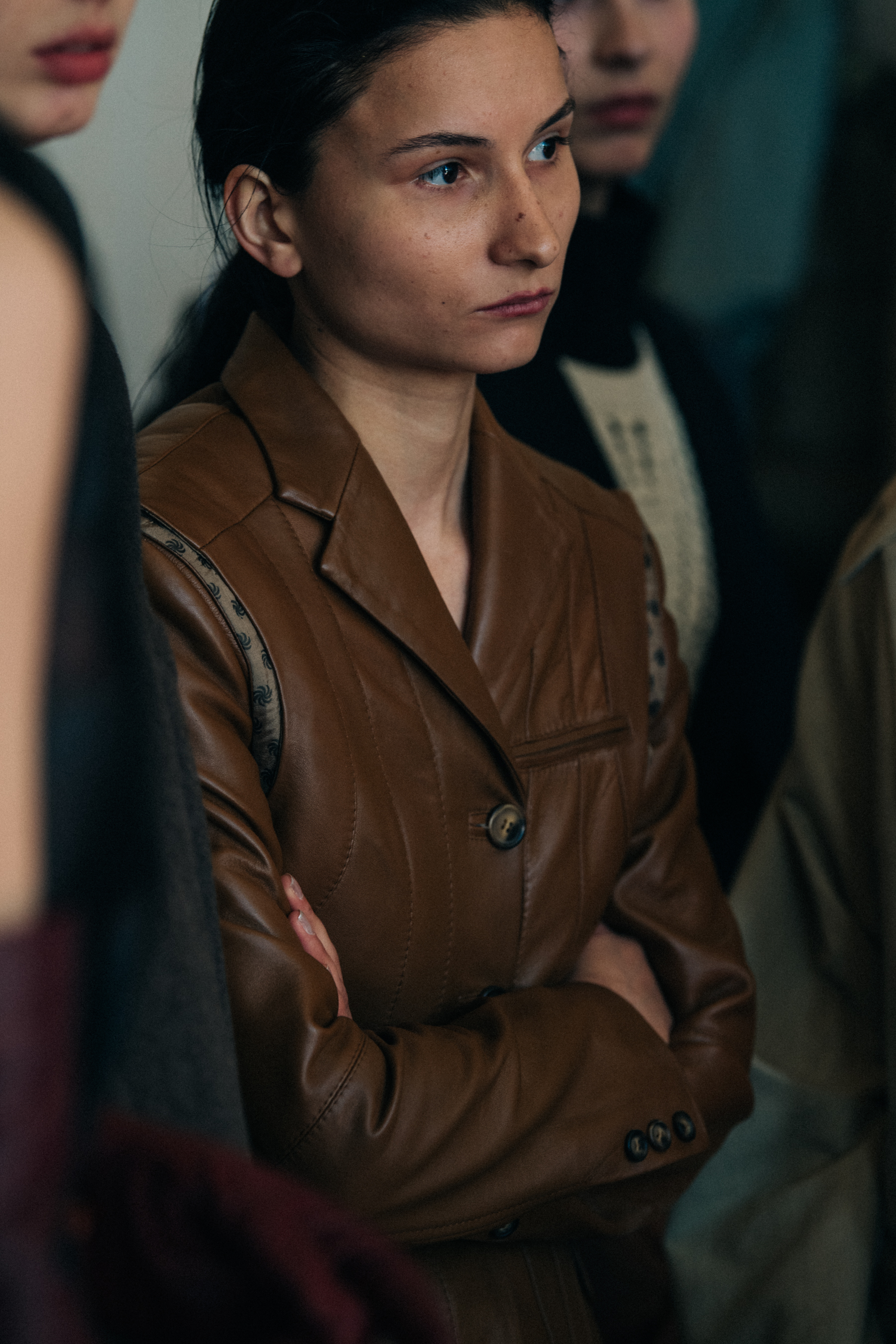 Model wearing leather outfit at Situationist
