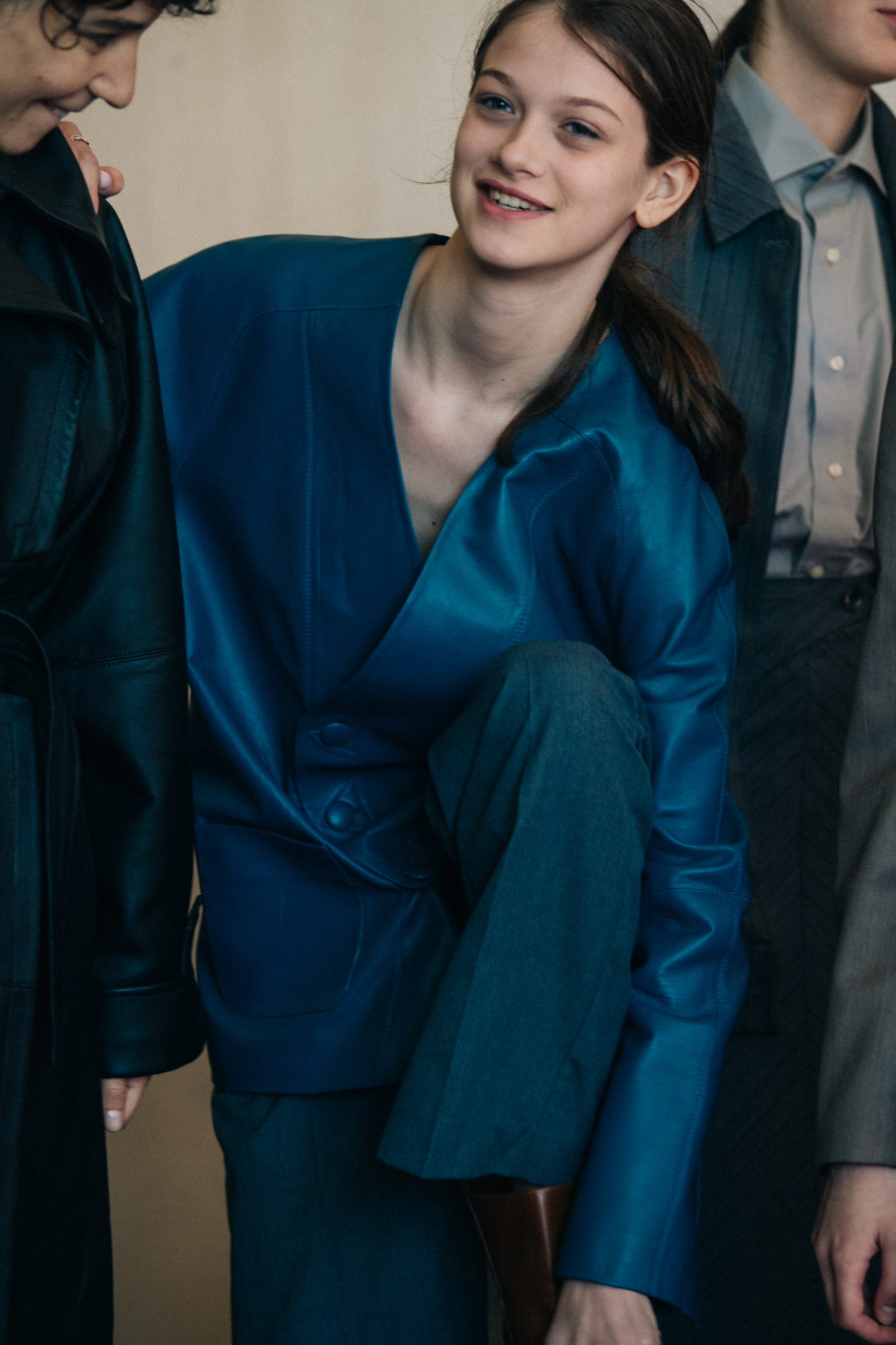 Model wearing blue outfit at Situationist