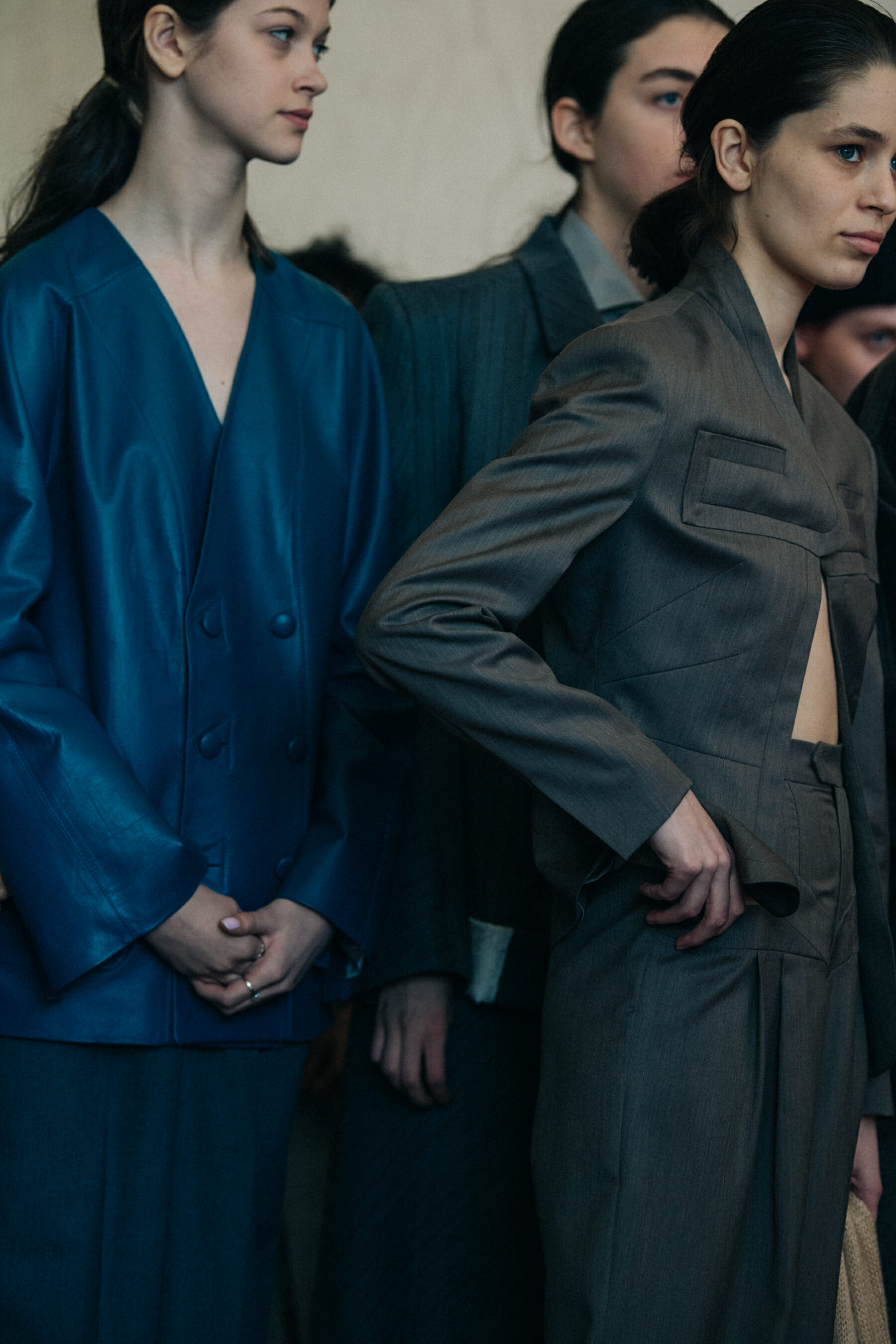 Model wearing blue outfit at Situationist