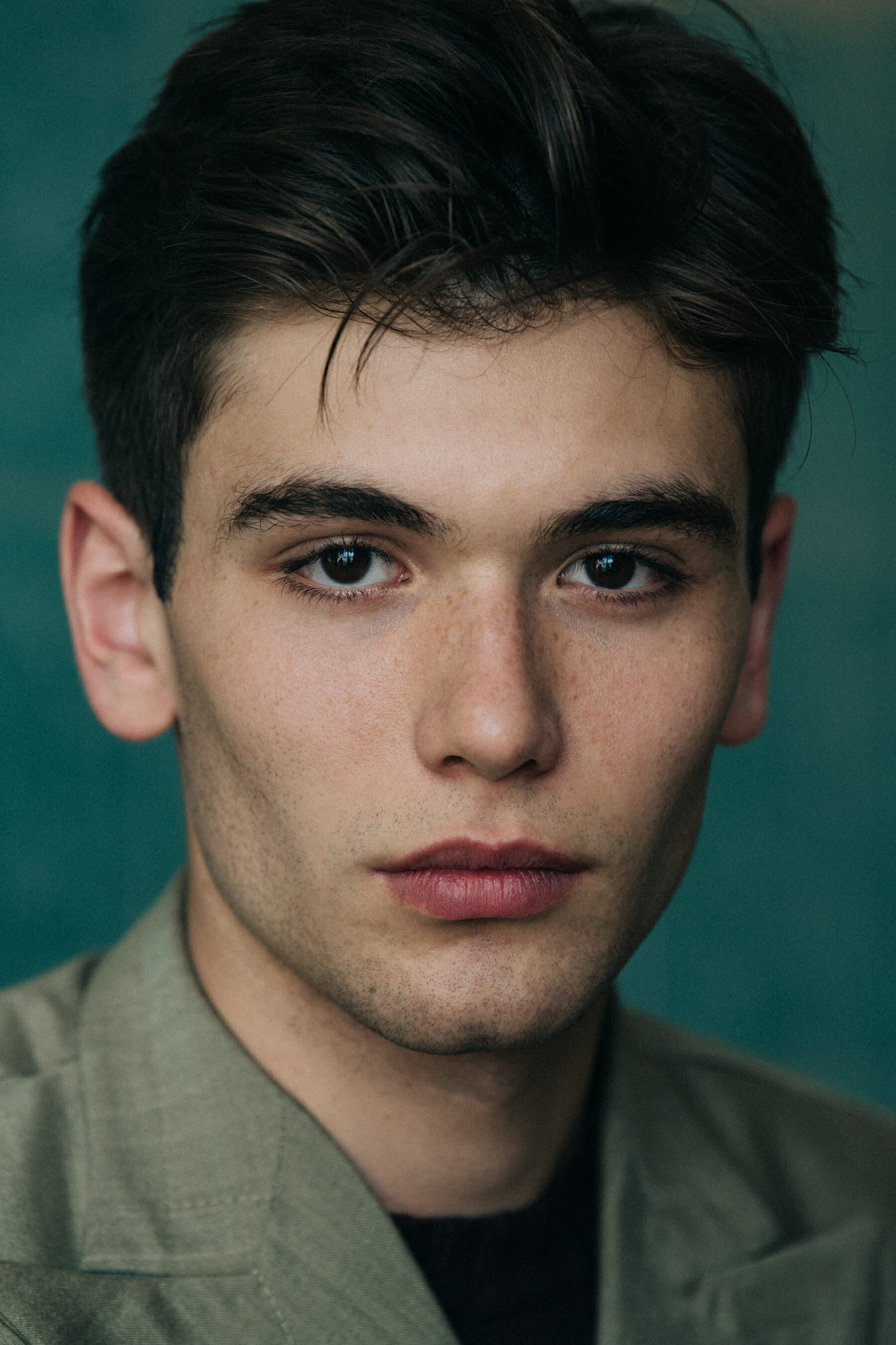 Portrait of model with short hair