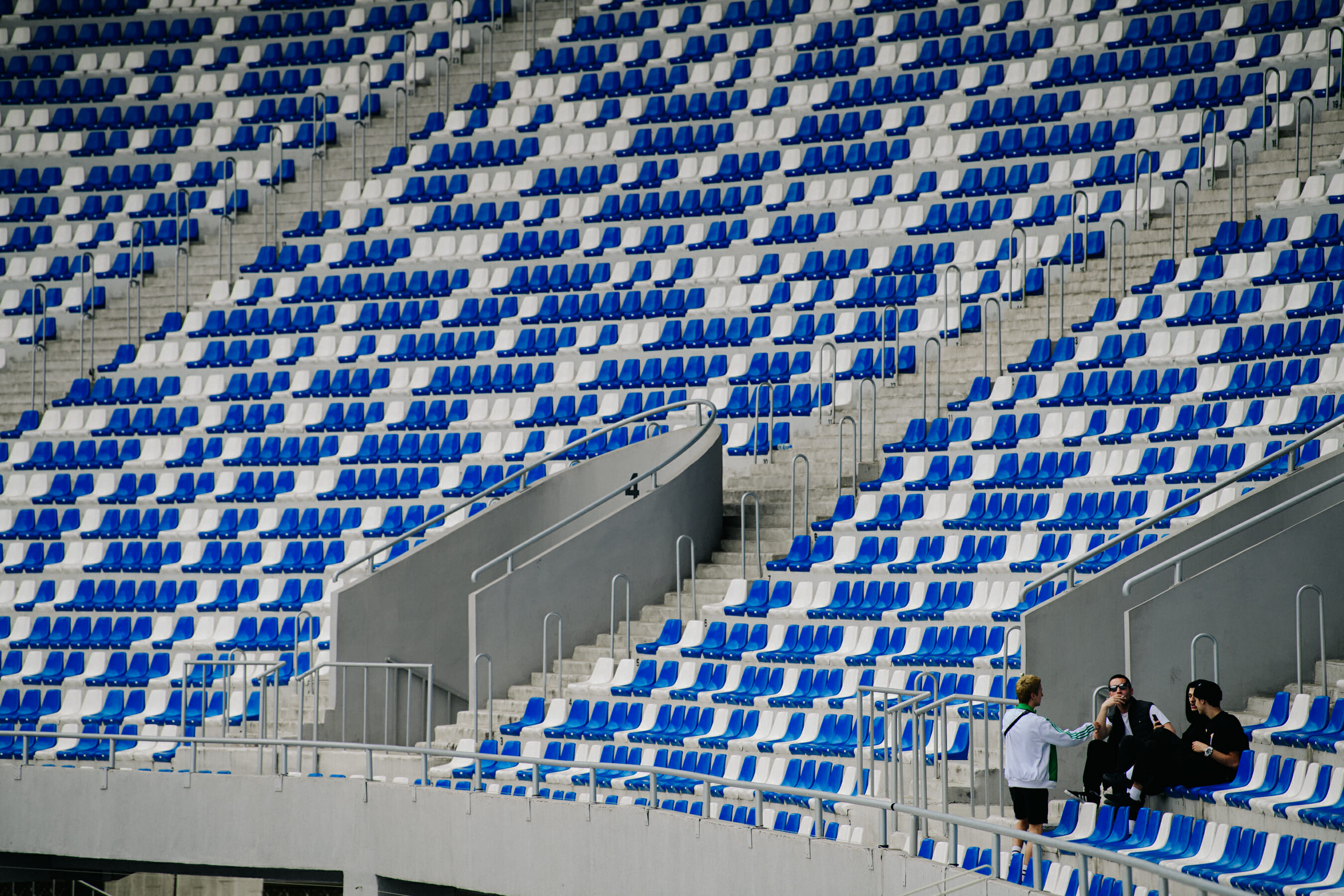 People sat in stadium