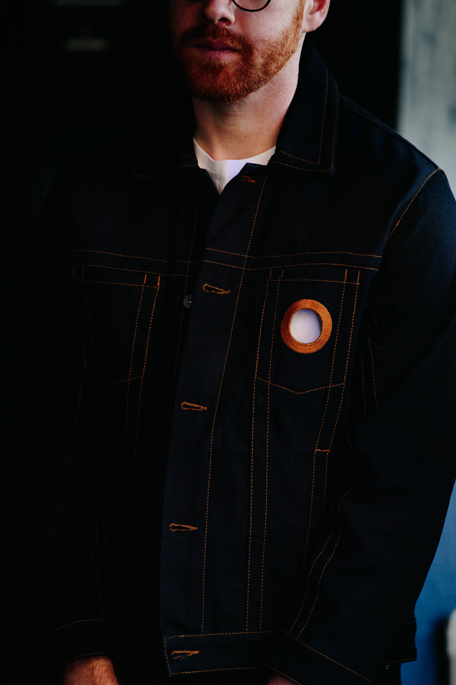 Man wearing denim jacket