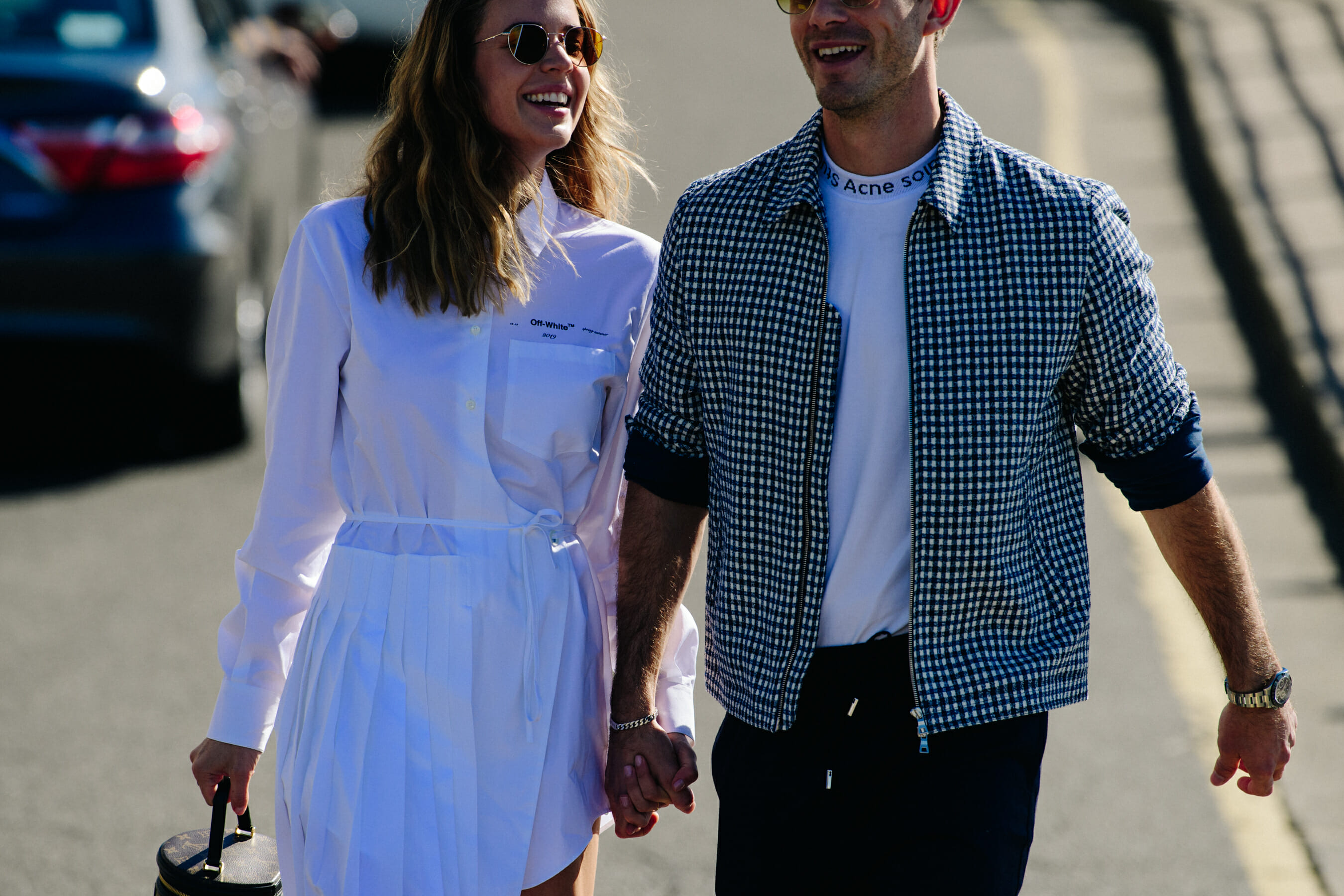 Couple wearing white
