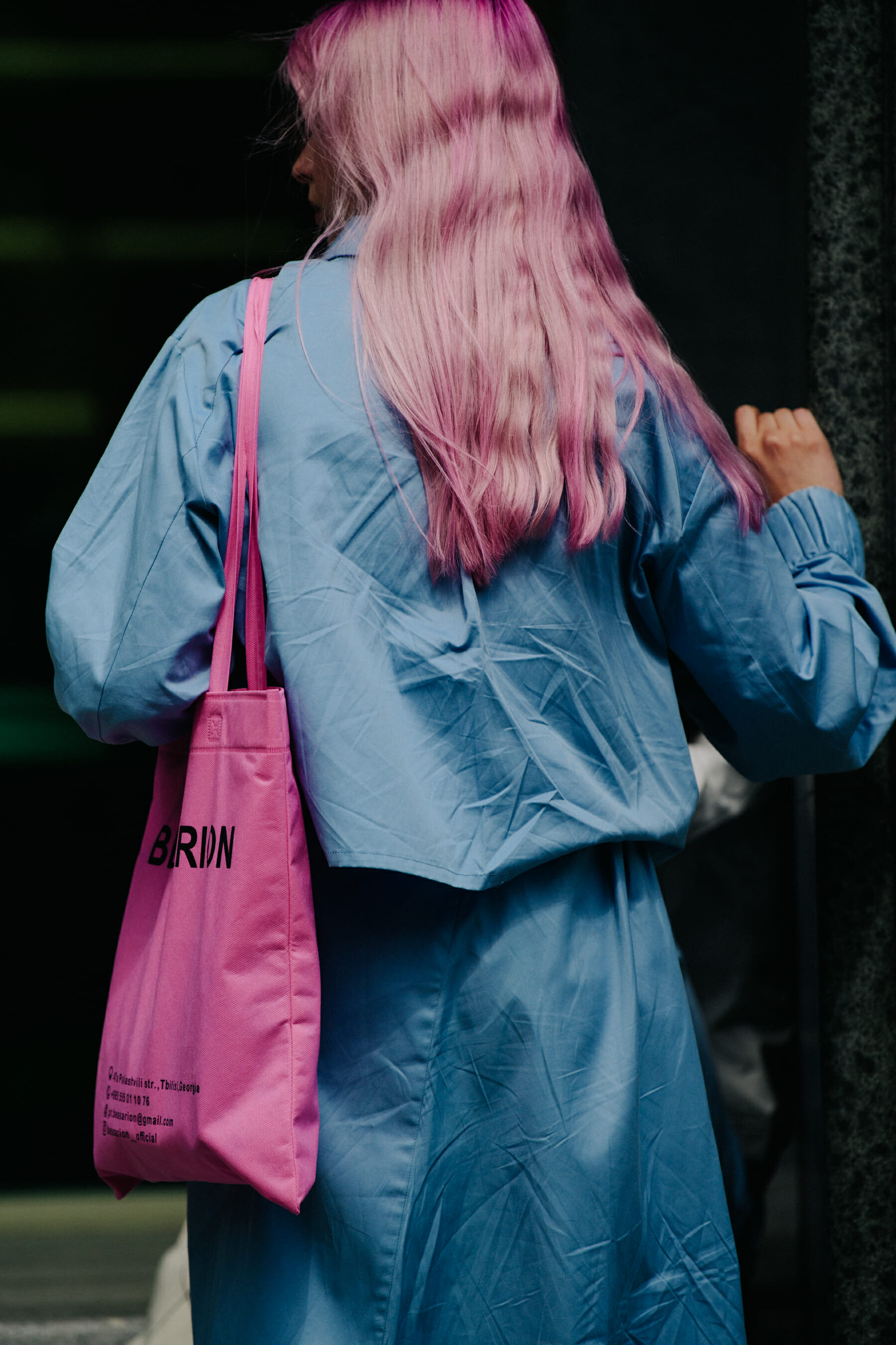 Russian model with pink hair