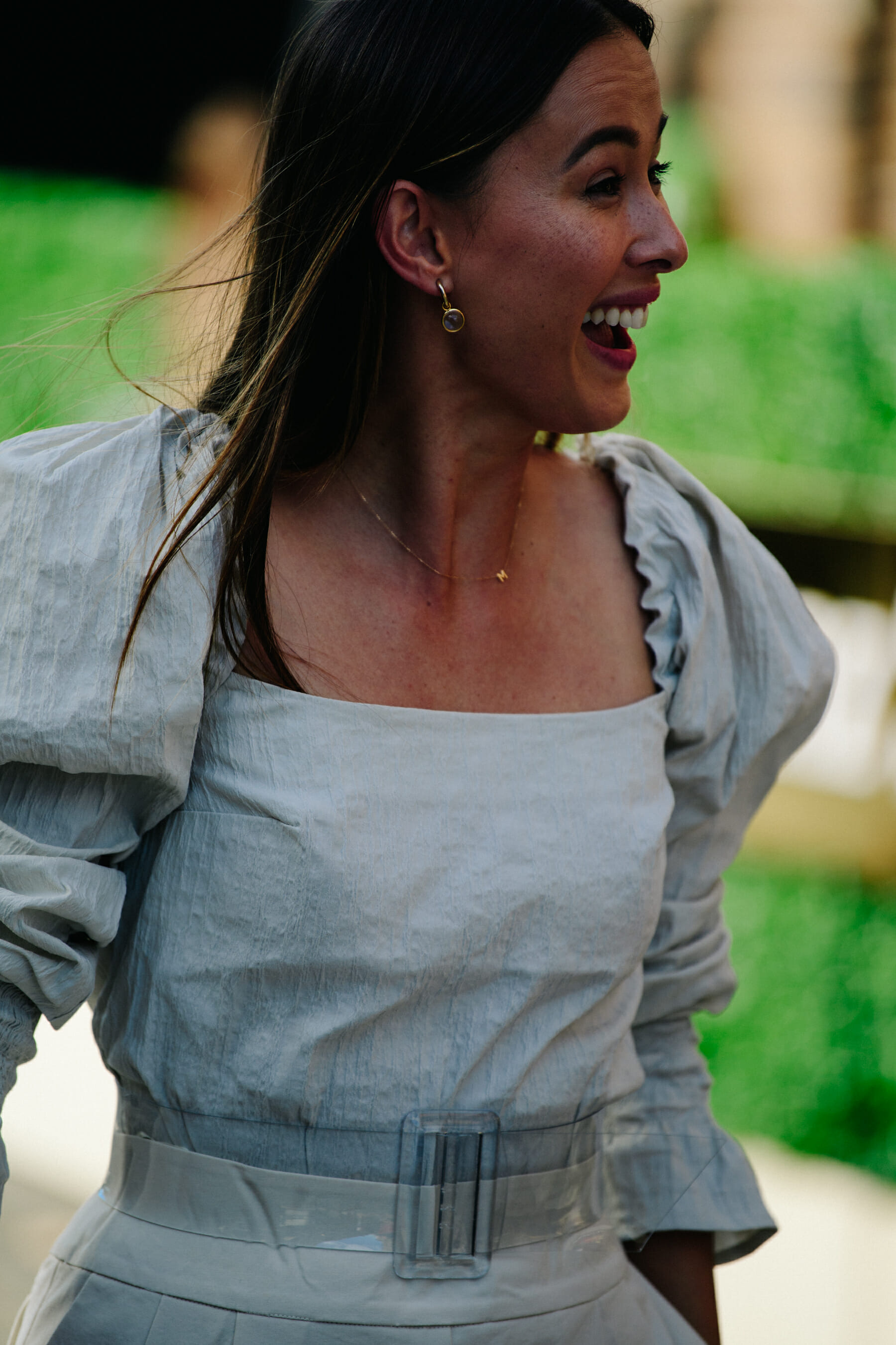 Woman wearing white dress