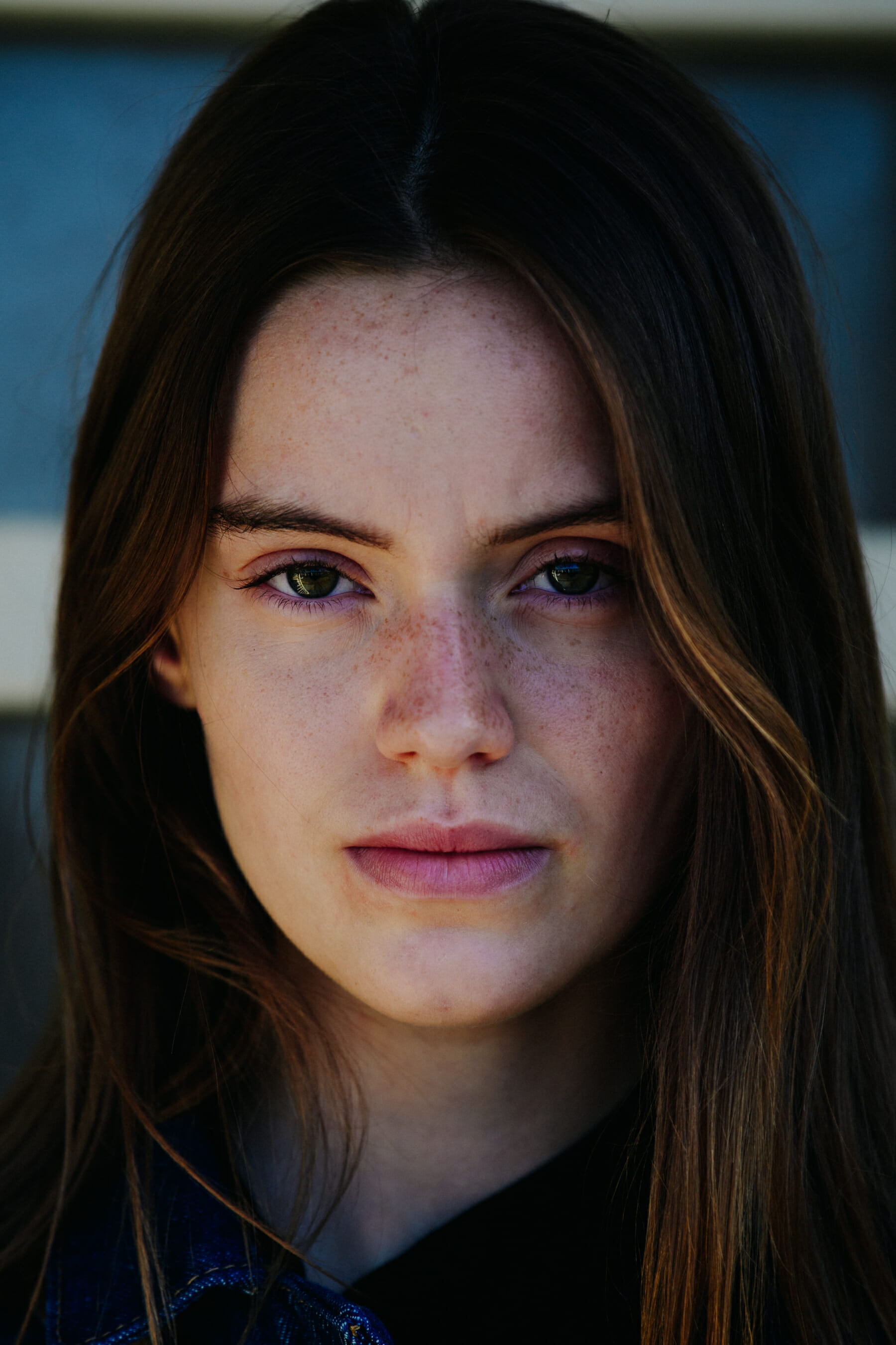 Portrait of model with brown hair