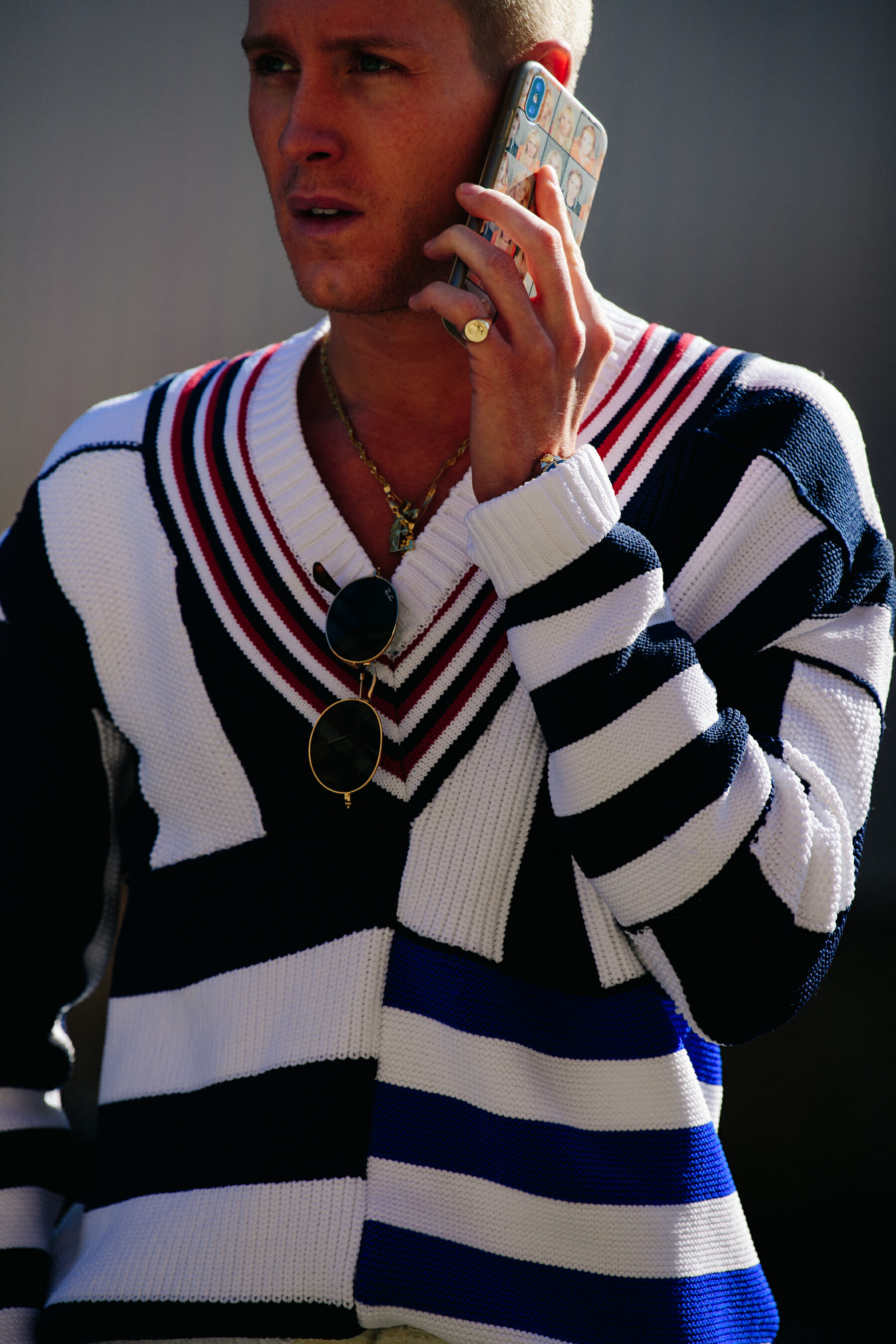 Man wearing wool jumper