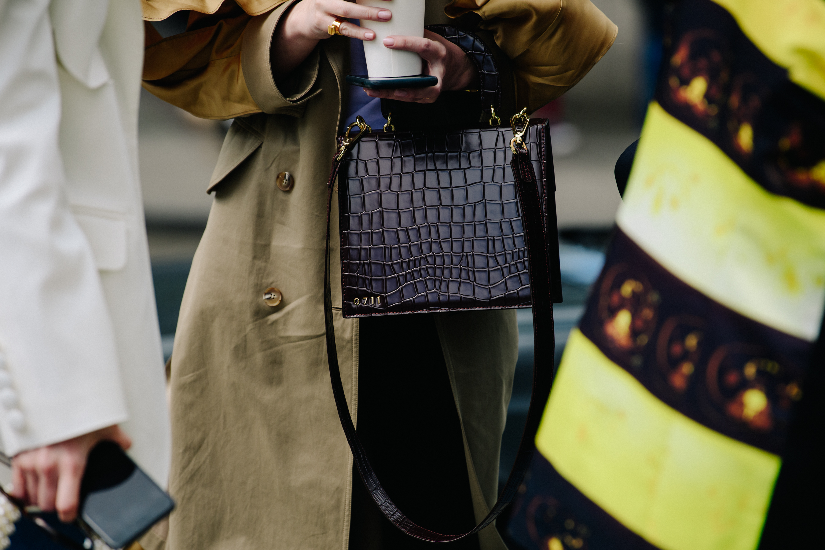 Woman wearing trench coat