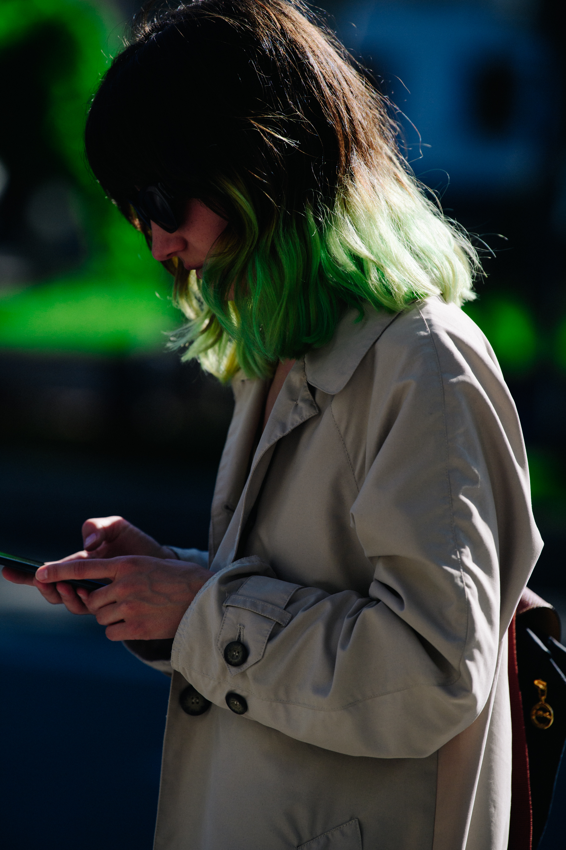 Woman wearing trench coat