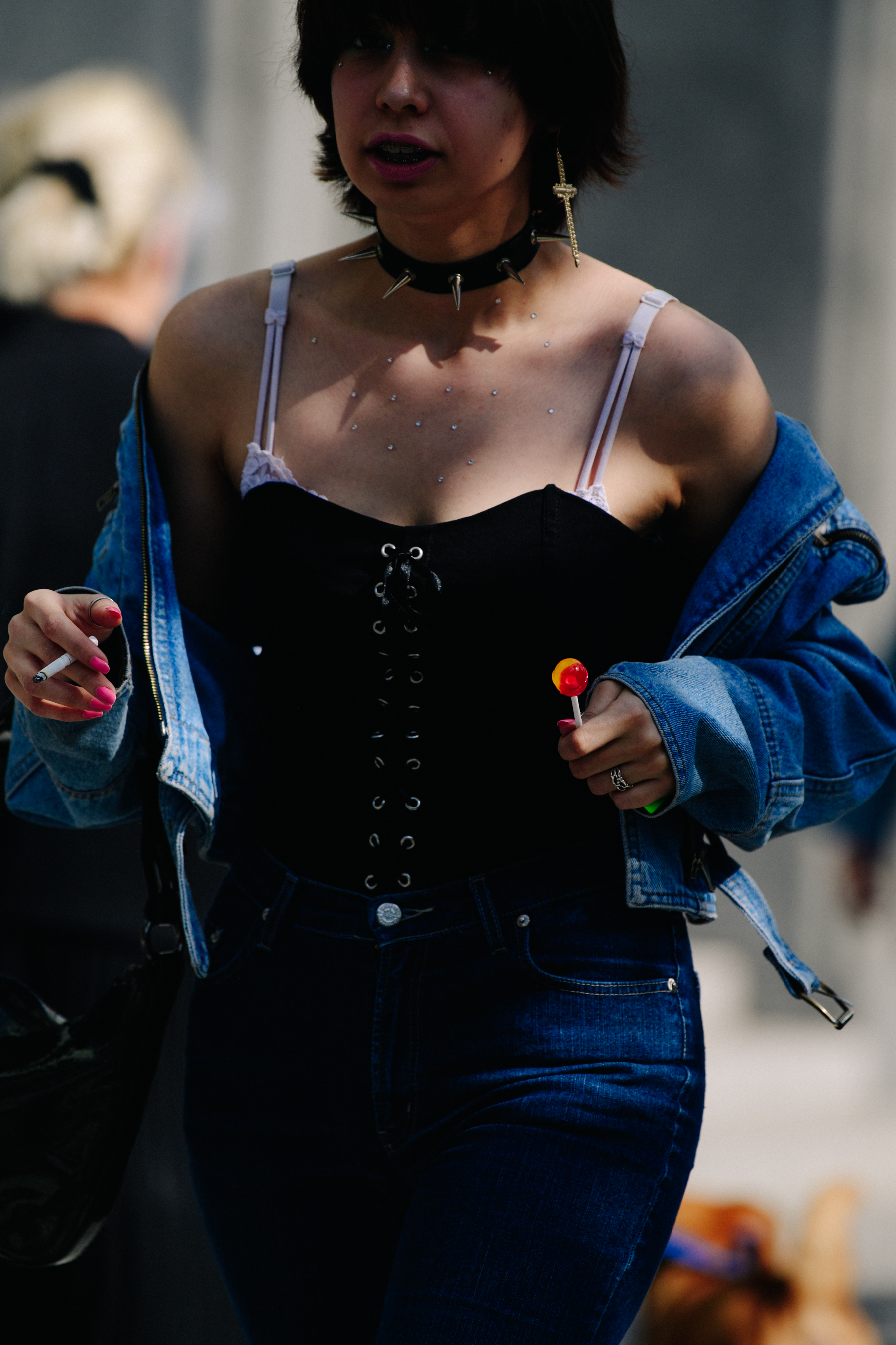 Woman wearing corset