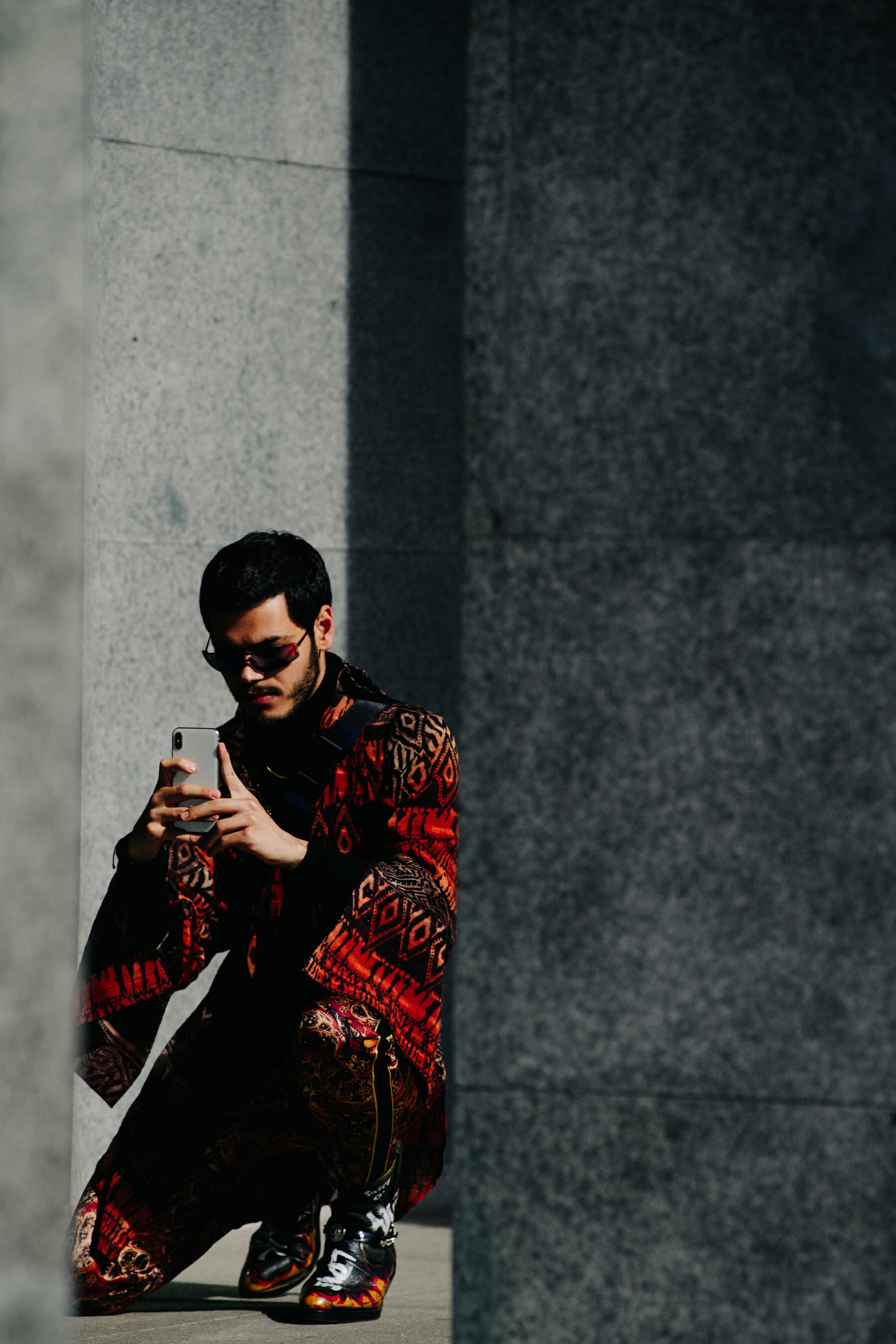 Turkish man wearing red pattern outfit