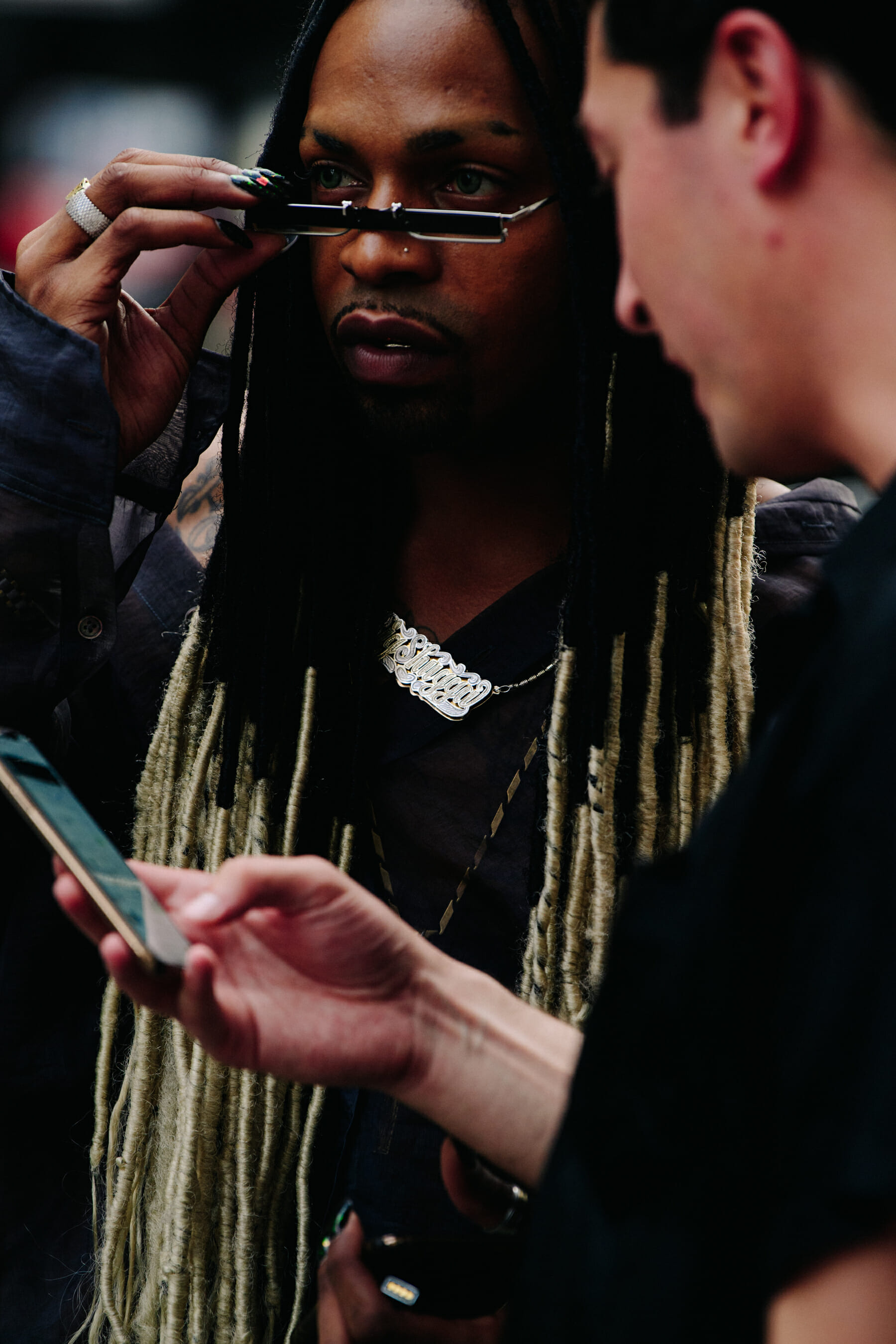 Man wearing silver chain