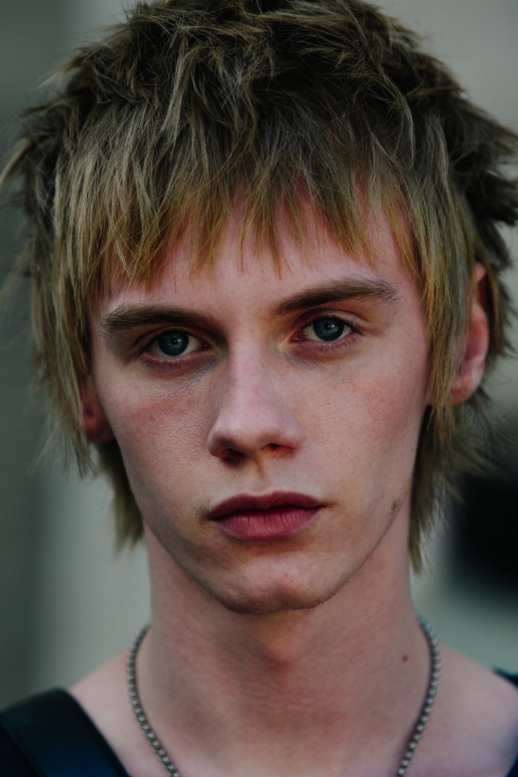 Portrait of model with blue eyes