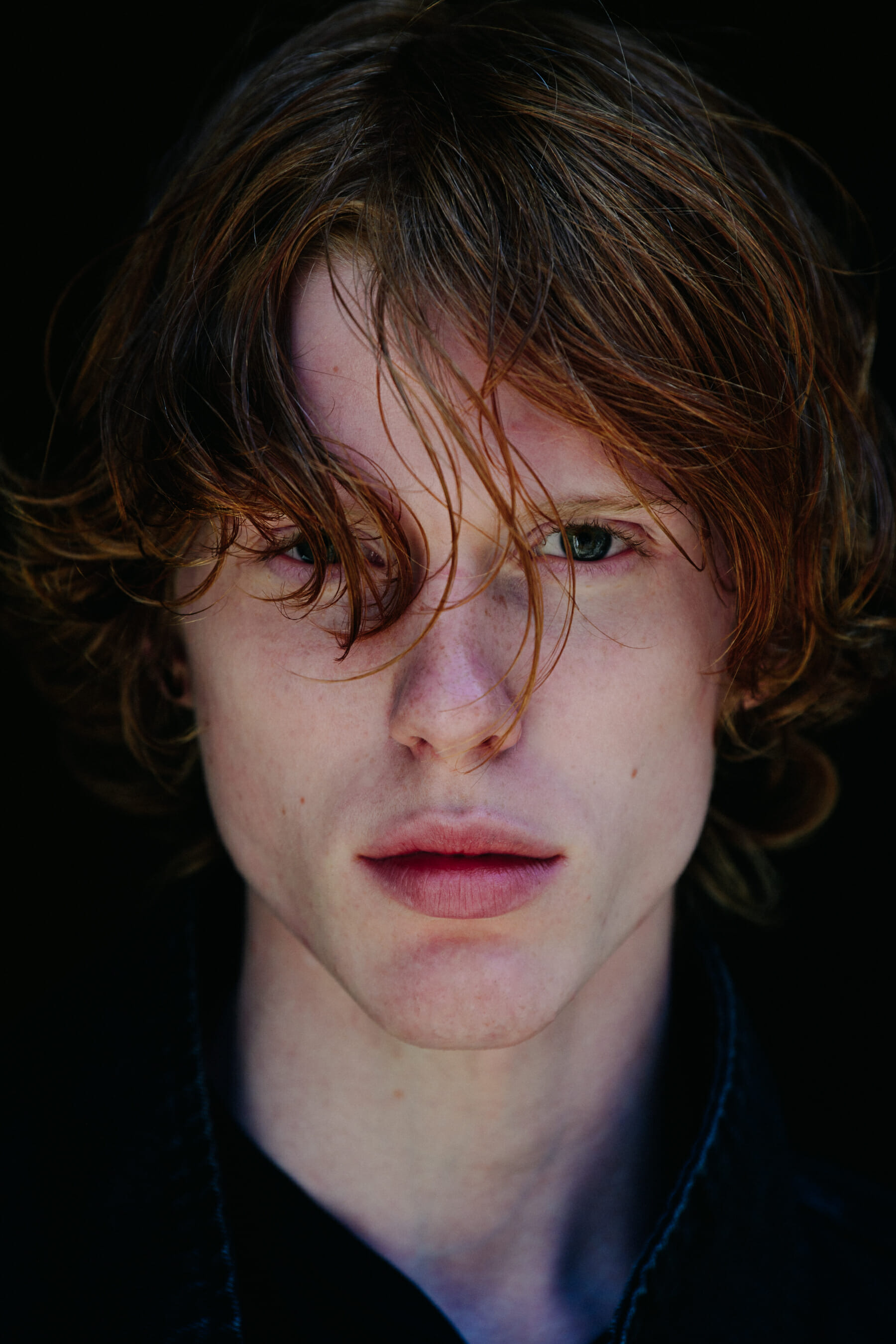 Portrait of model with blue eyes