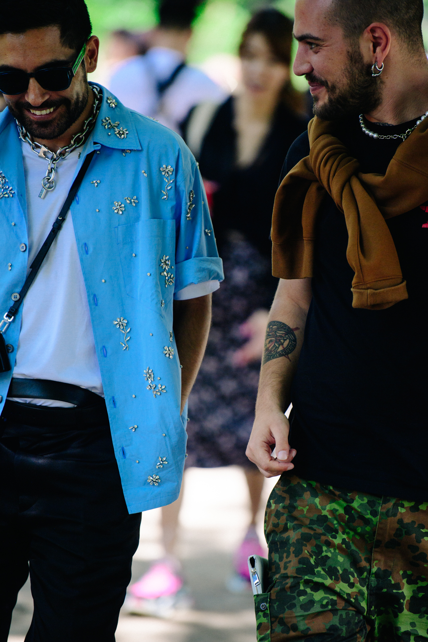 Two men wearing shirts