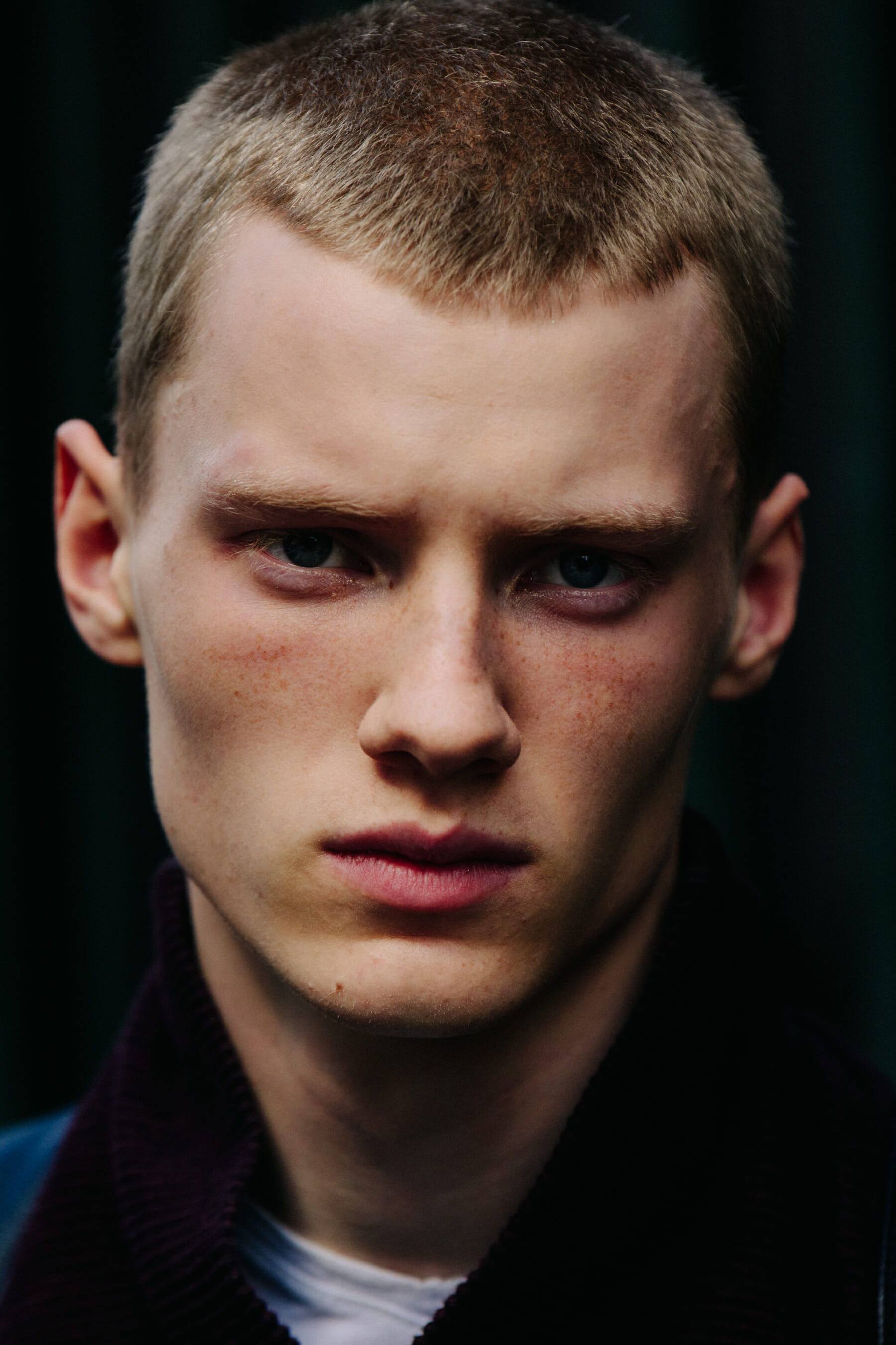 Portrait of model with cropped hair