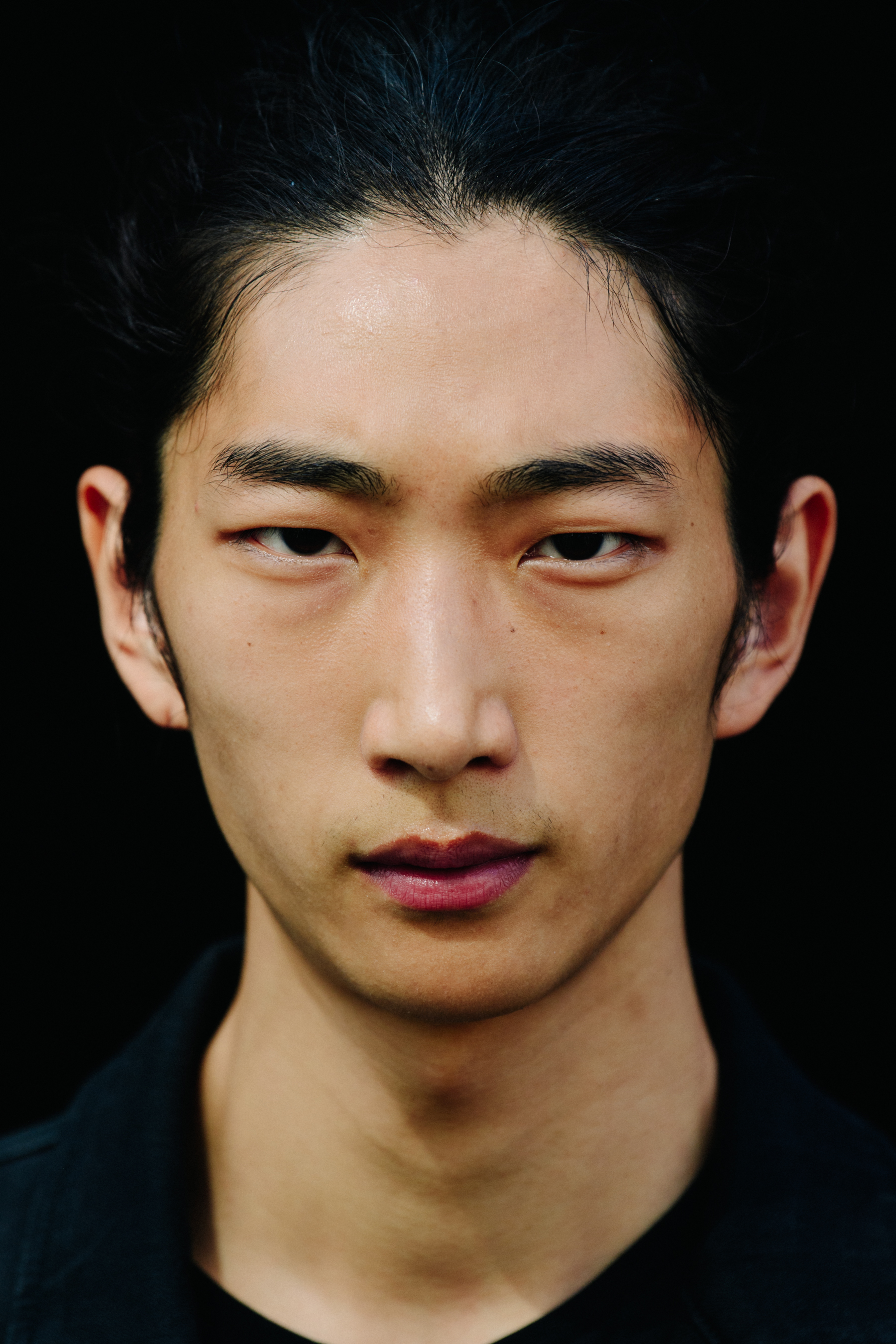 Portrait of model with long hair