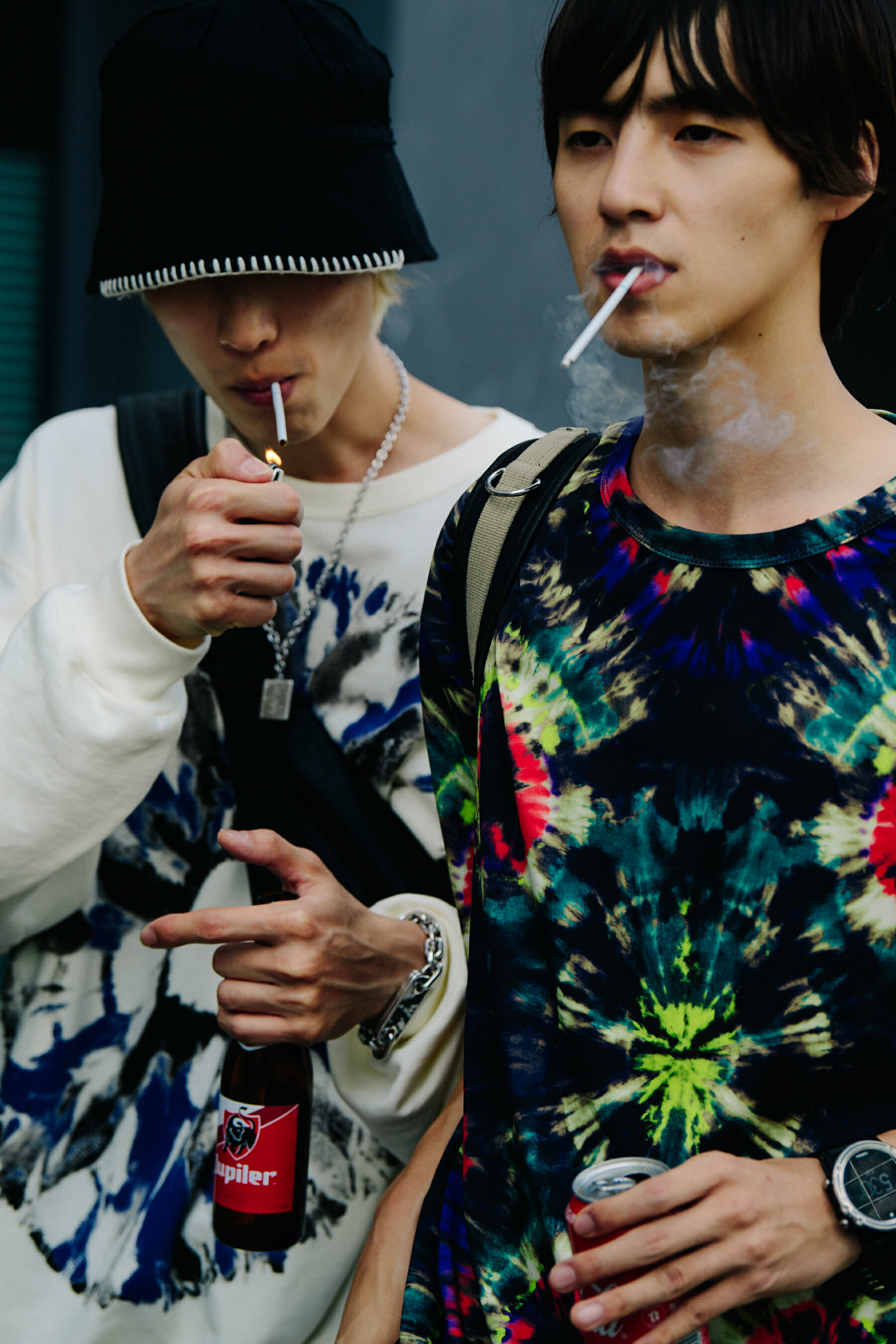 Two models smoking