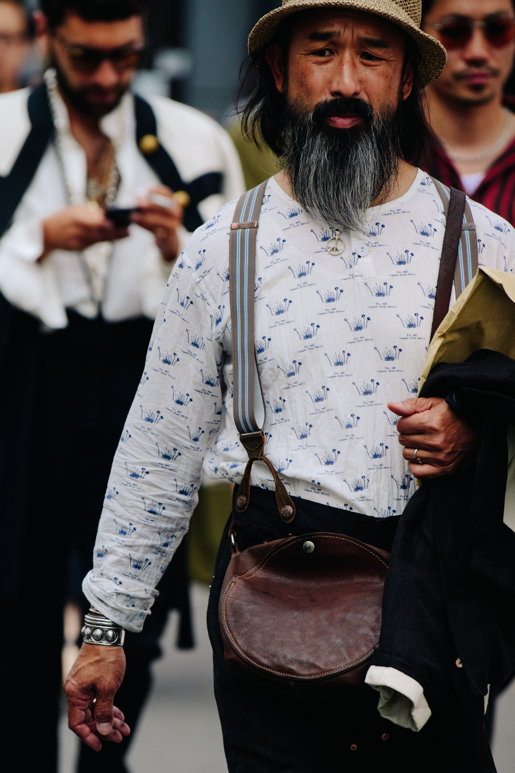 Man wearing leather bracers