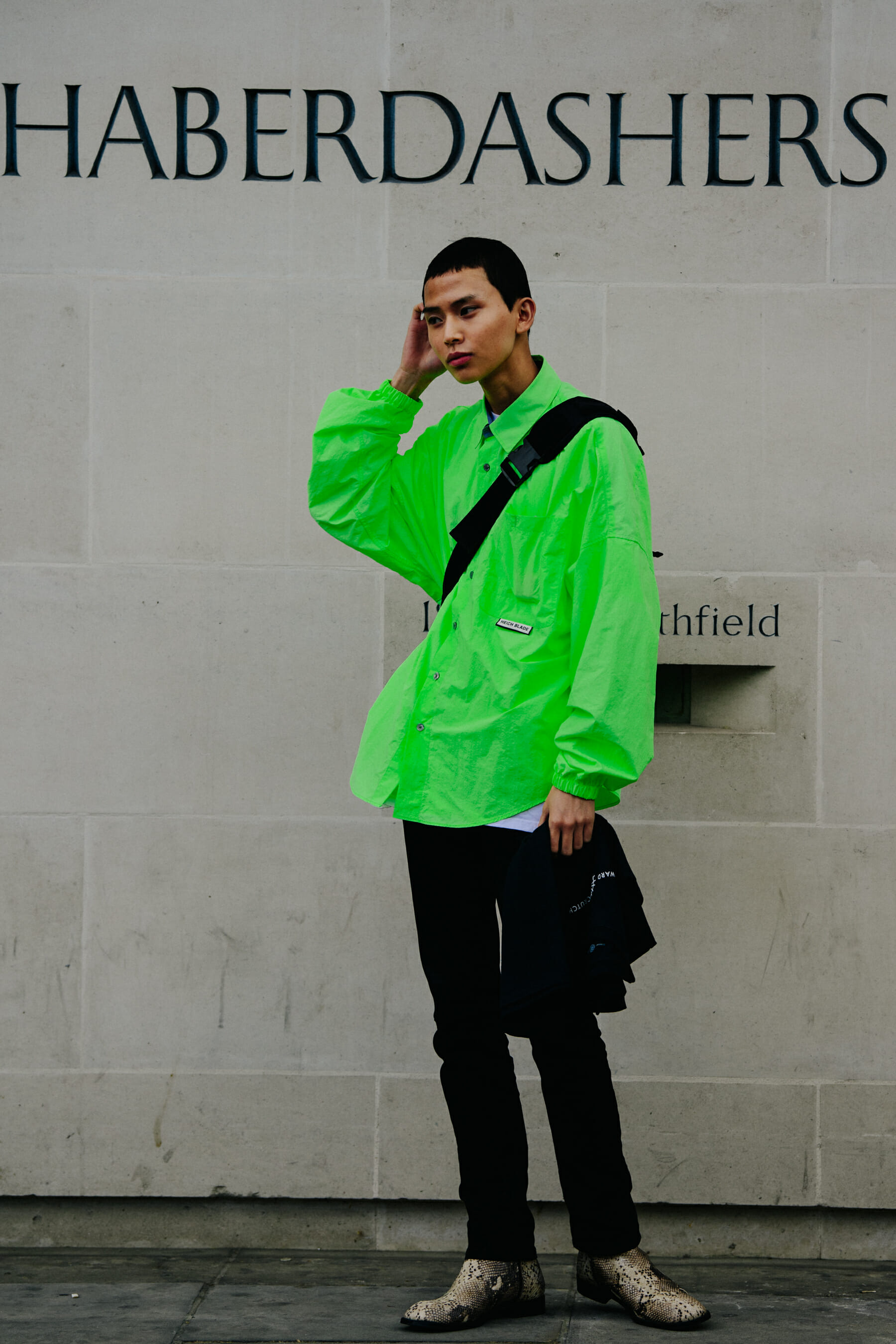 Man wearing green jacket