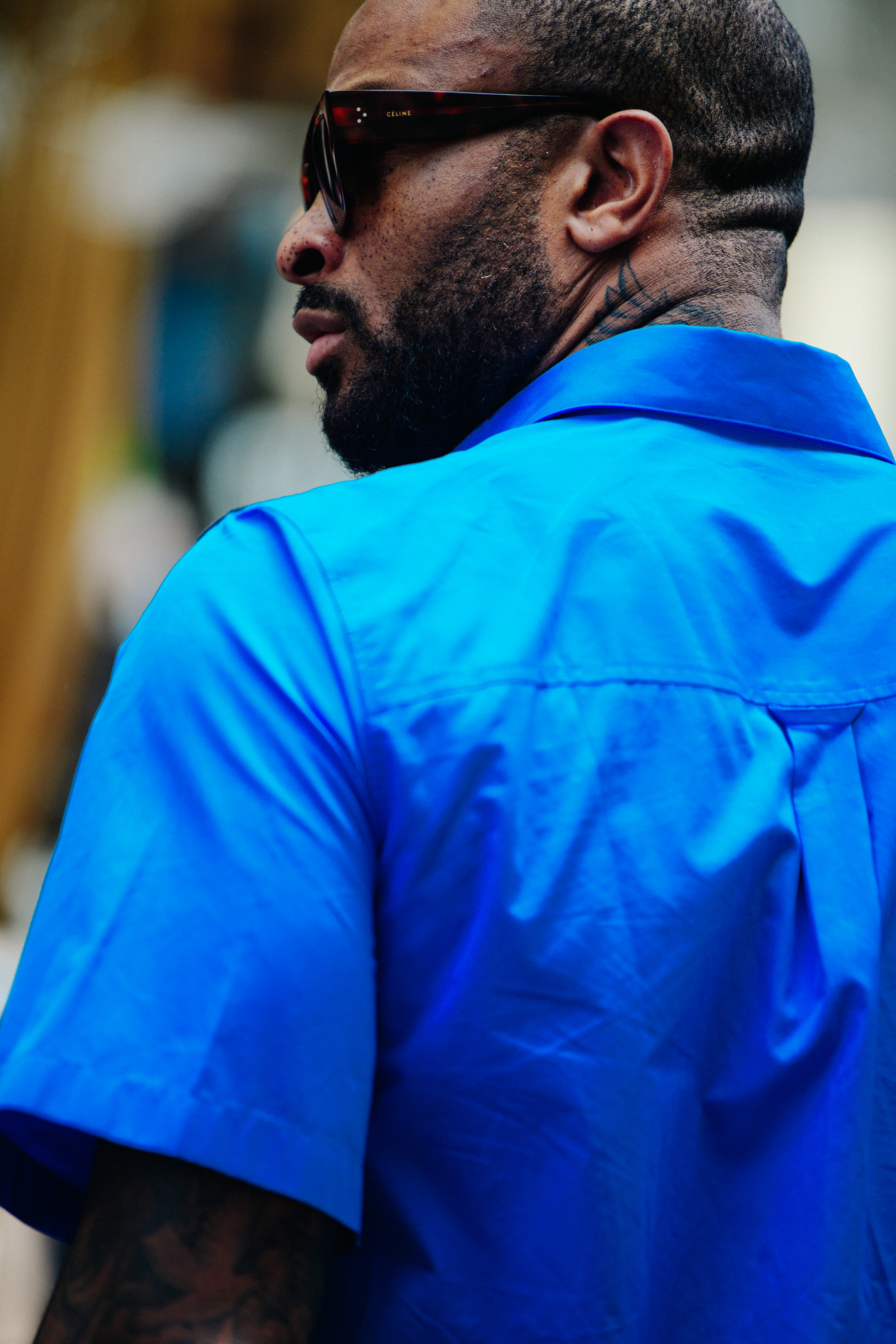 Man wearing blue shirt