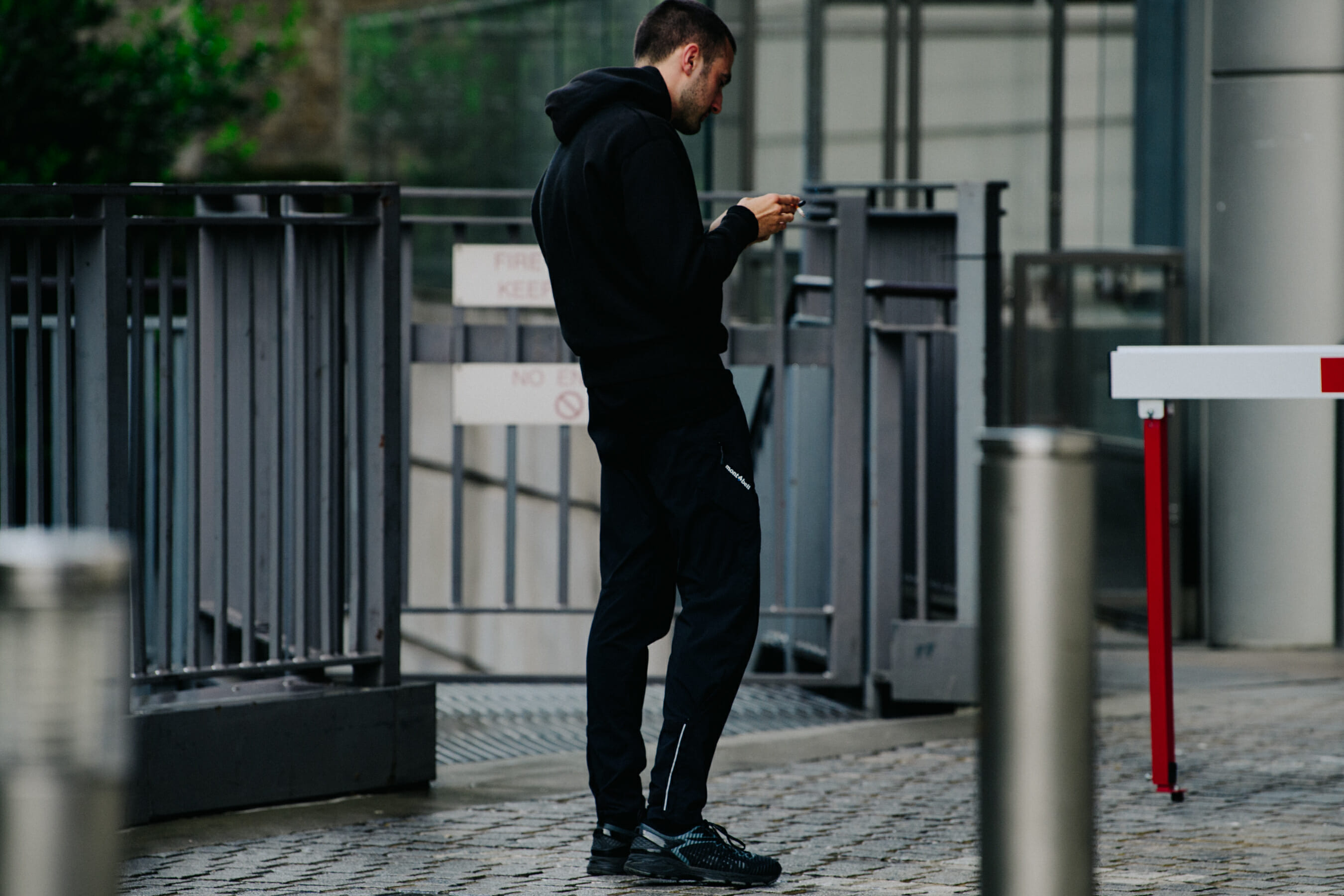Man wearing black outfit