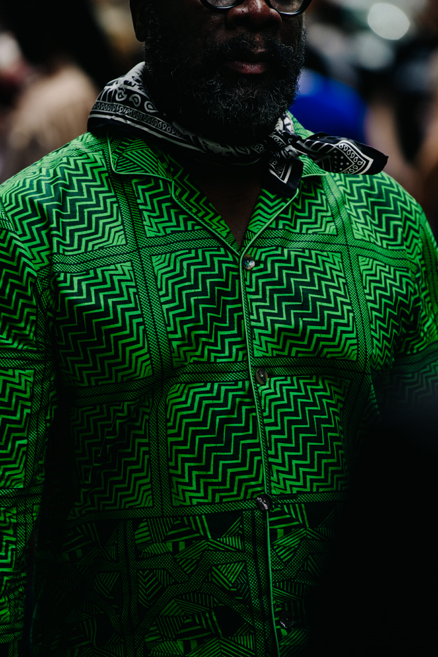 Man wearing green shirt