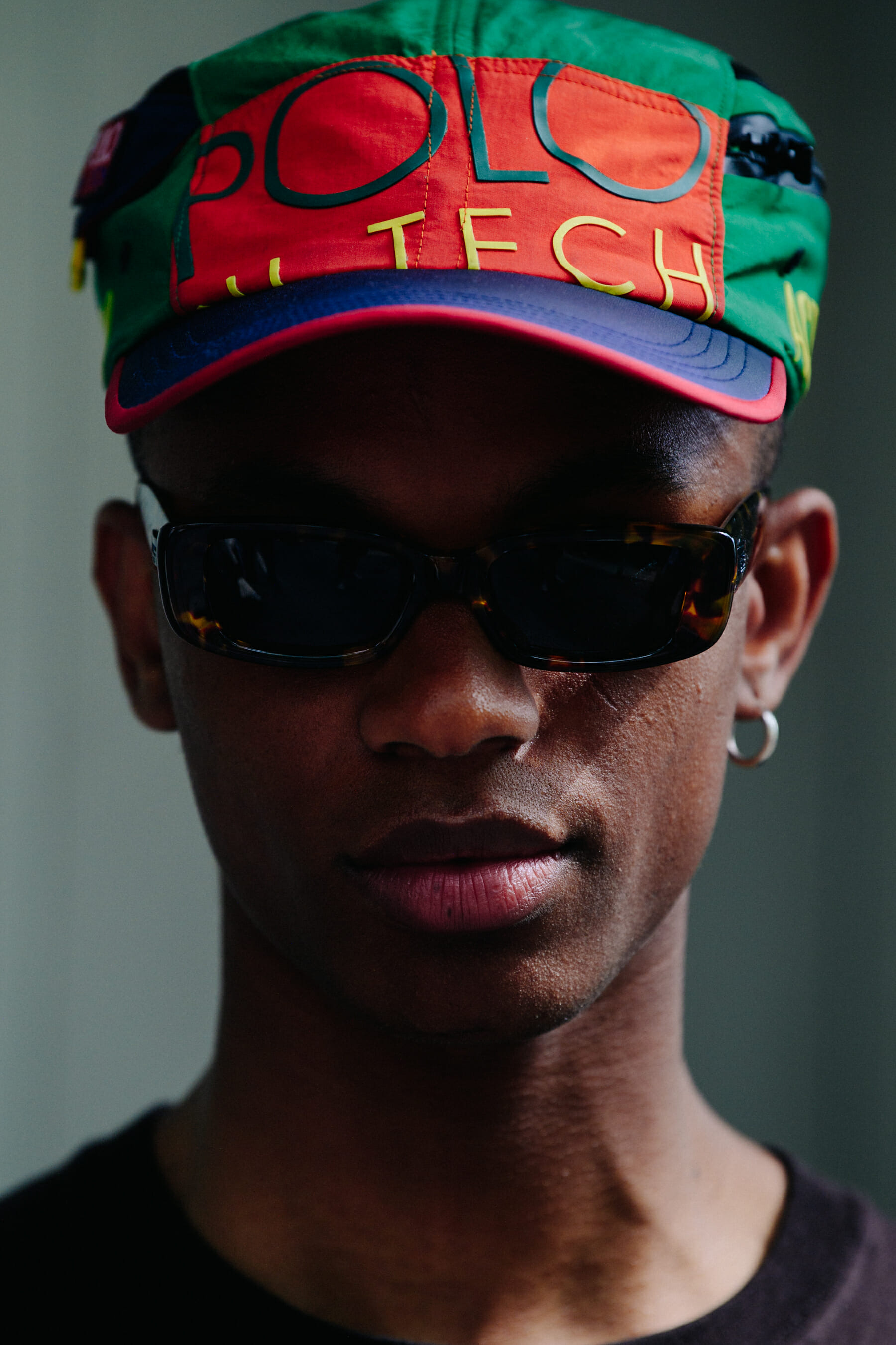 Portrait of model wearing cap